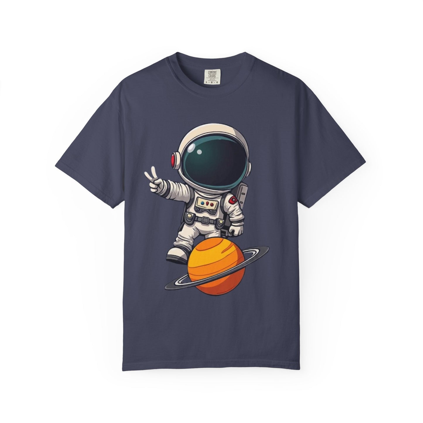Astronaut on Saturn T-Shirt — Cute Space Explorer Graphic Tee