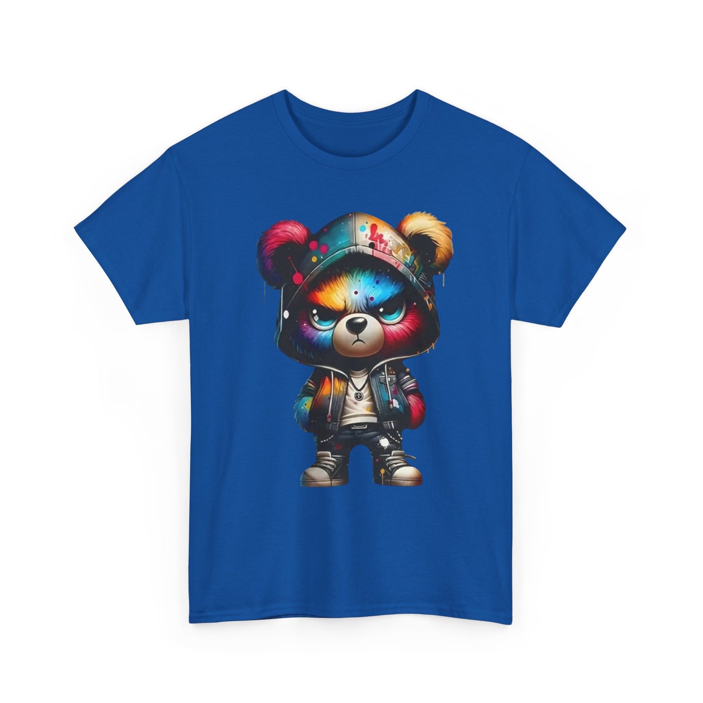 Graffiti Bear Graphic Tee — Colorful Streetwear Teddy Hoodie Design