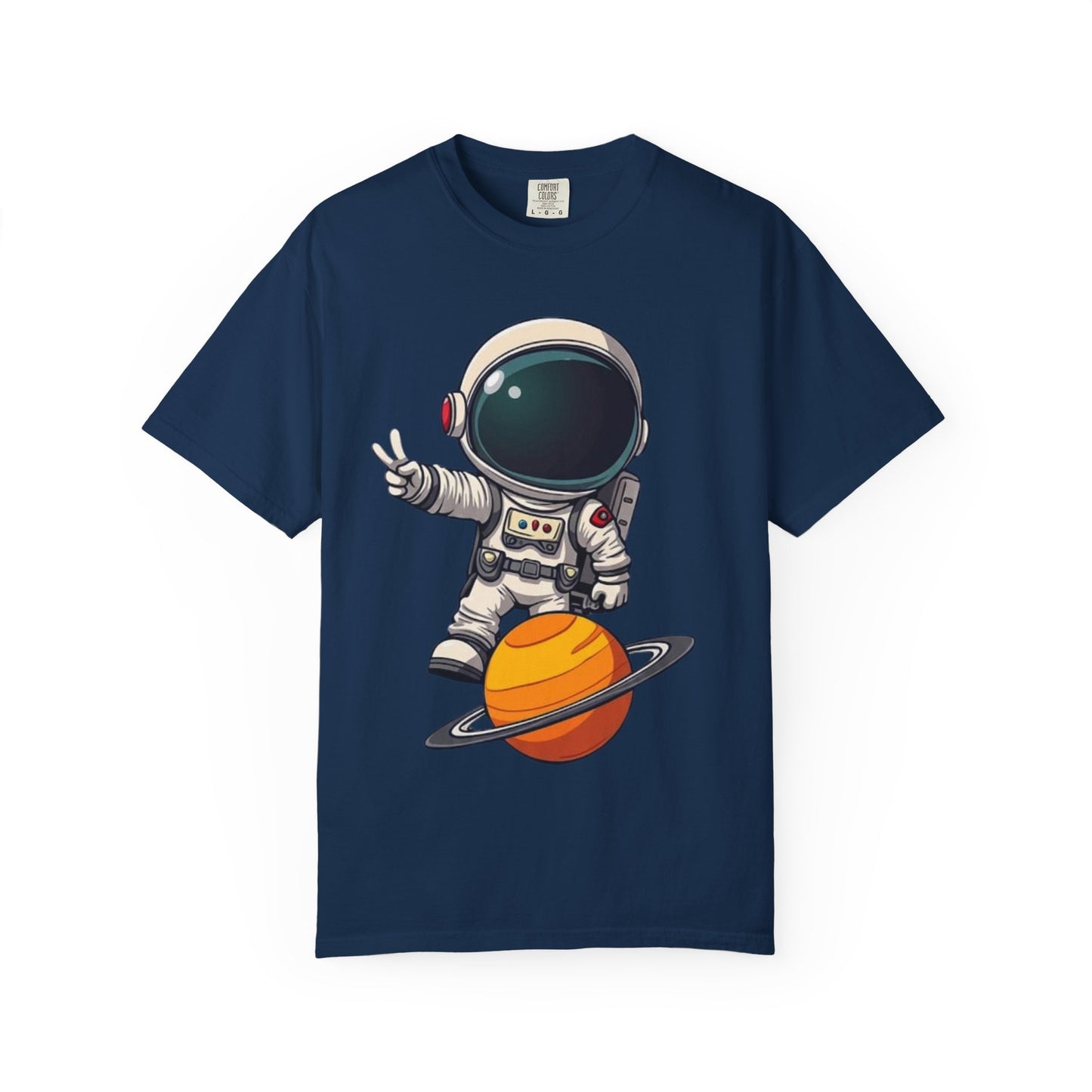 Astronaut on Saturn T-Shirt — Cute Space Explorer Graphic Tee