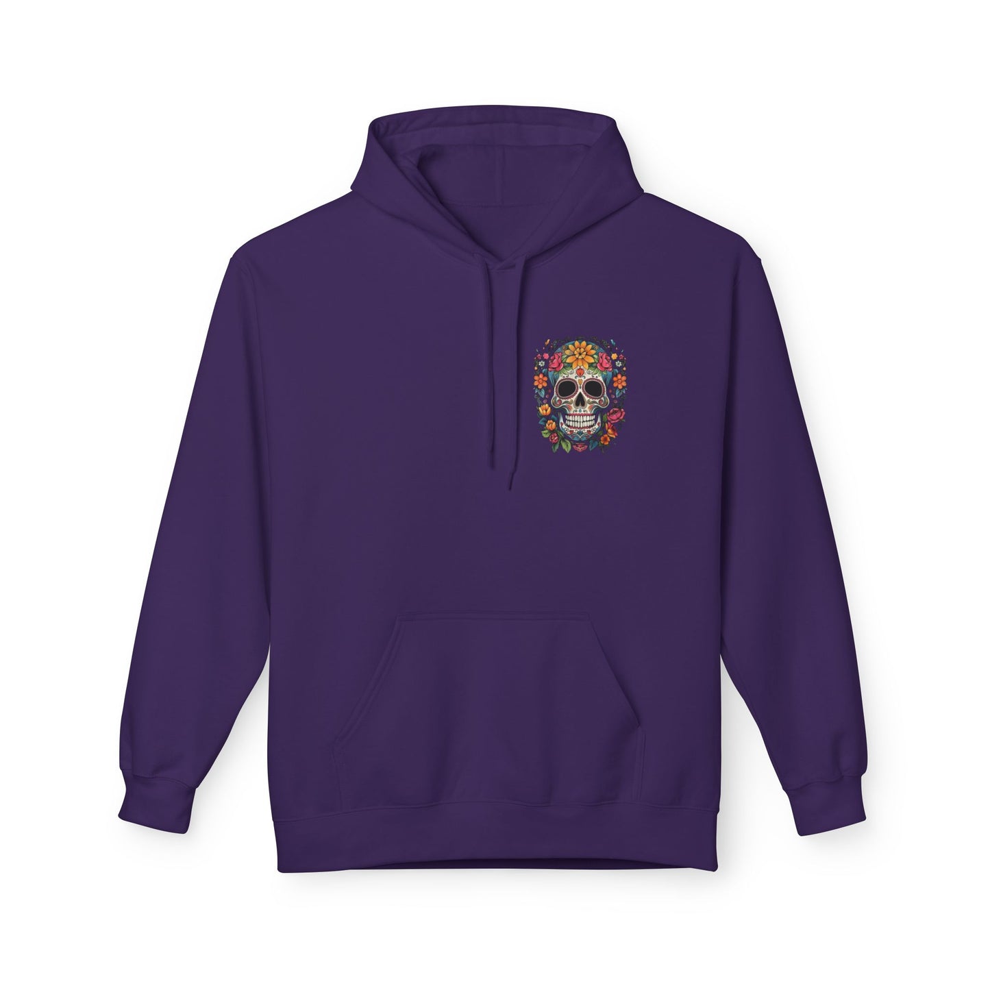 Sugar Skull Floral Hoodie — Day of the Dead Mexican Skull Pullover