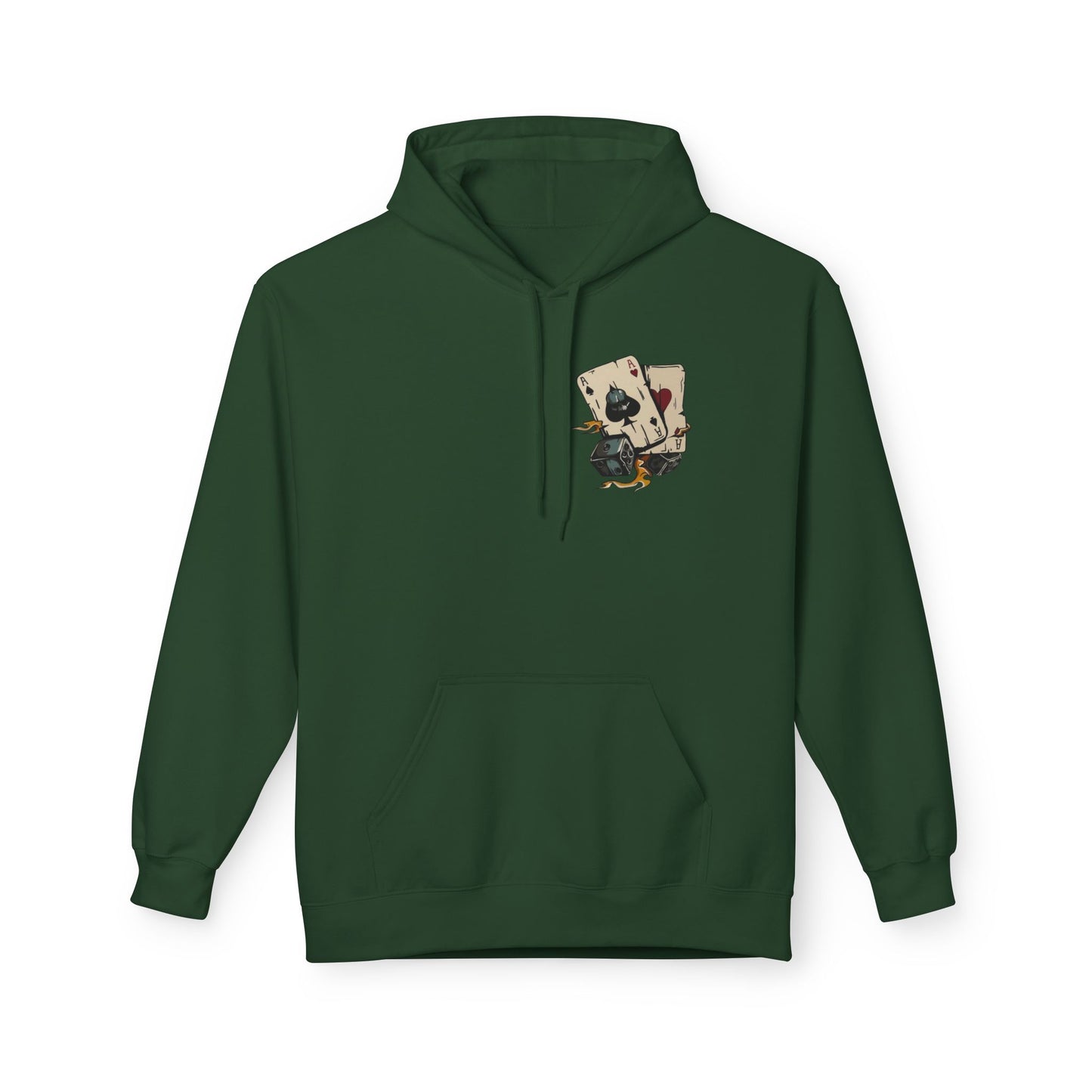 Ace of Spades Hoodie — Retro Tattoo Card & Dice Graphic Hoodie