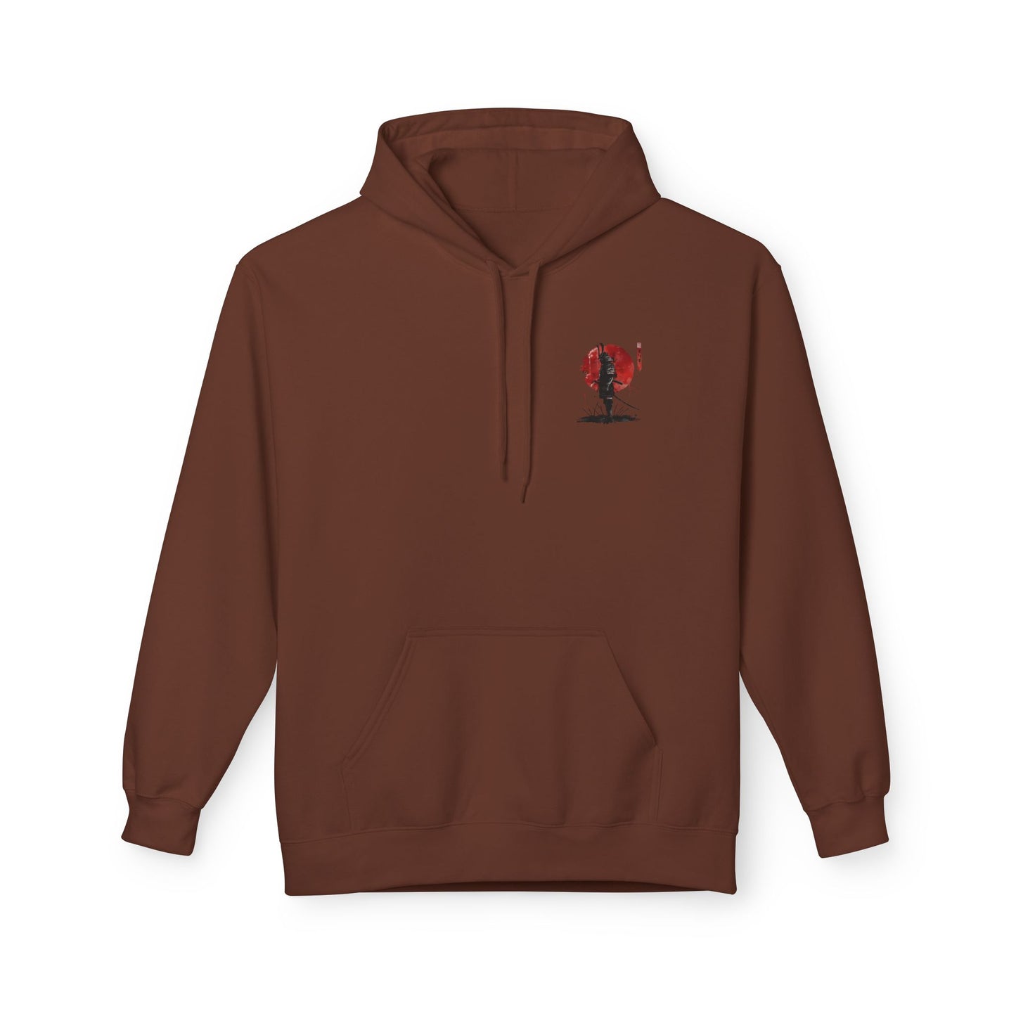 Samurai Silhouette Hoodie — Red Sun Japanese Warrior Graphic
