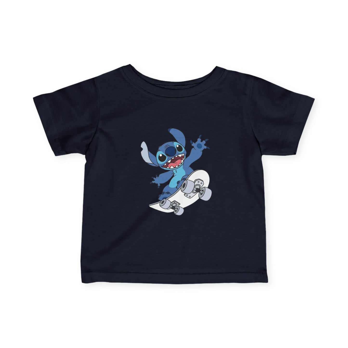 Infant Tee — Cute Blue Alien Skateboarding Baby Shirt