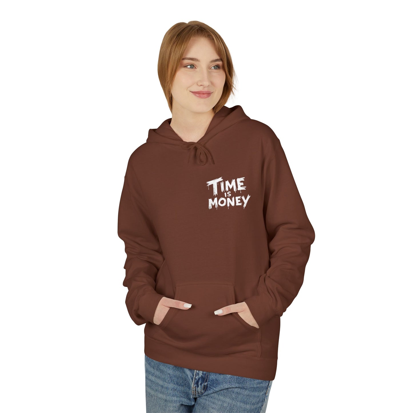 Time Is Money Hoodie — Retro Clock & Cash Graphic Pullover