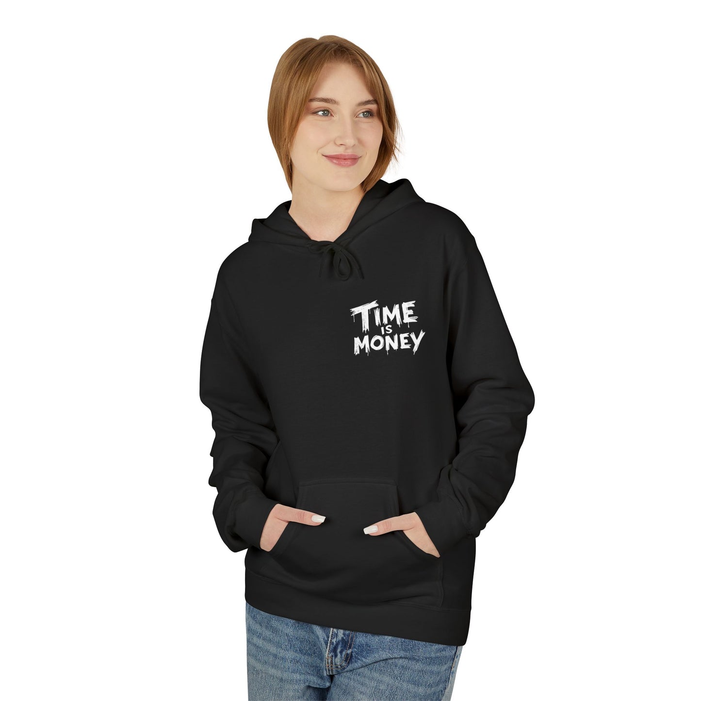 Time Is Money Hoodie — Retro Clock & Cash Graphic Pullover