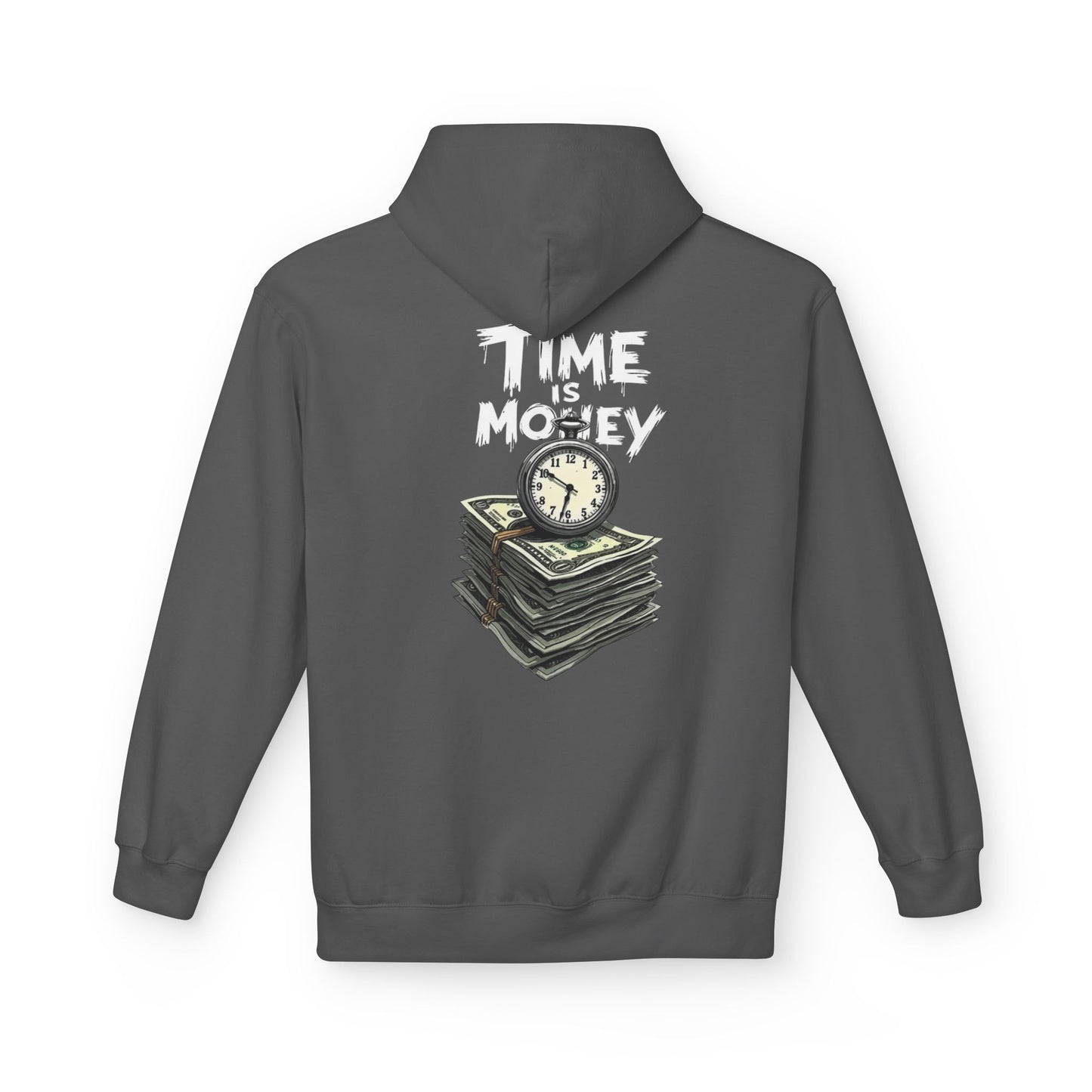 Time Is Money Hoodie — Retro Clock & Cash Graphic Pullover