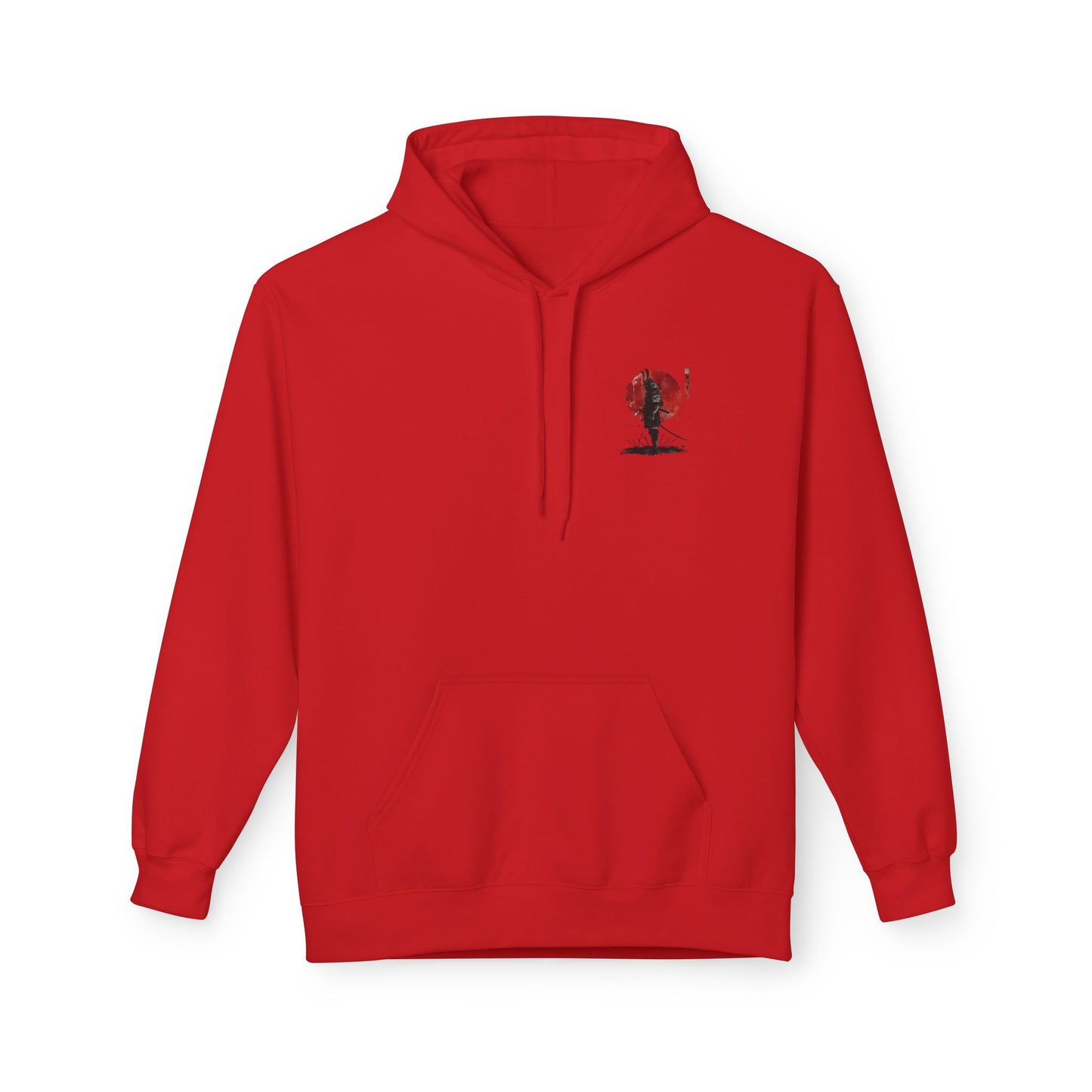 Samurai Silhouette Hoodie — Red Sun Japanese Warrior Graphic