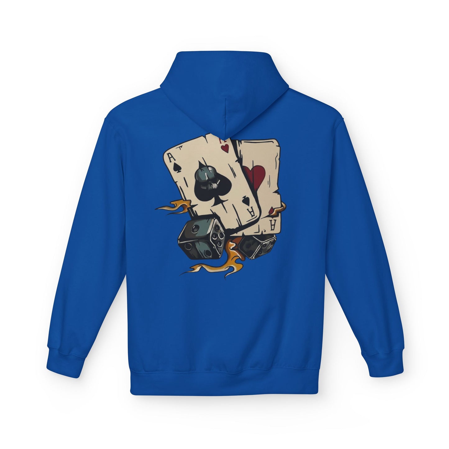 Ace of Spades Hoodie — Retro Tattoo Card & Dice Graphic Hoodie