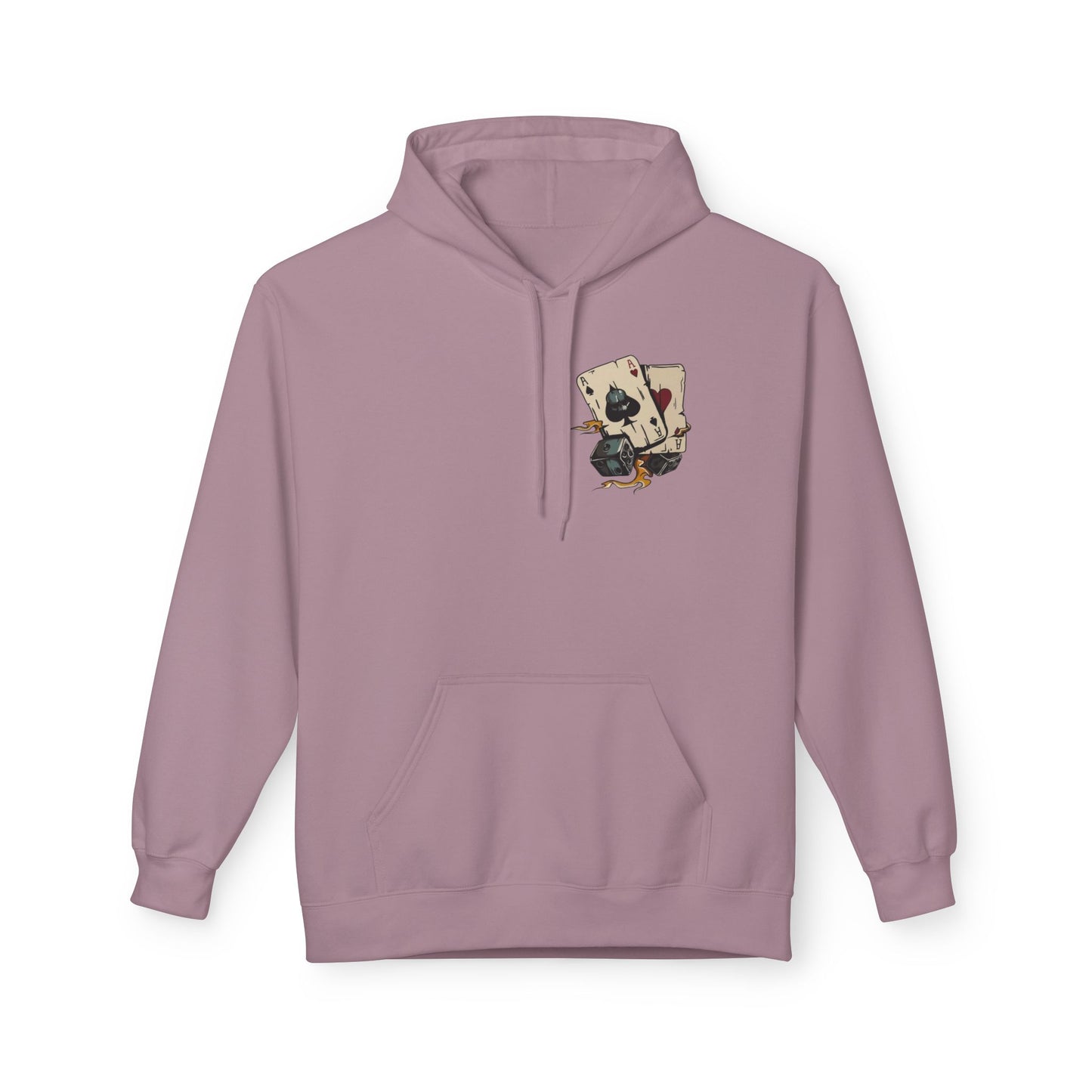 Ace of Spades Hoodie — Retro Tattoo Card & Dice Graphic Hoodie