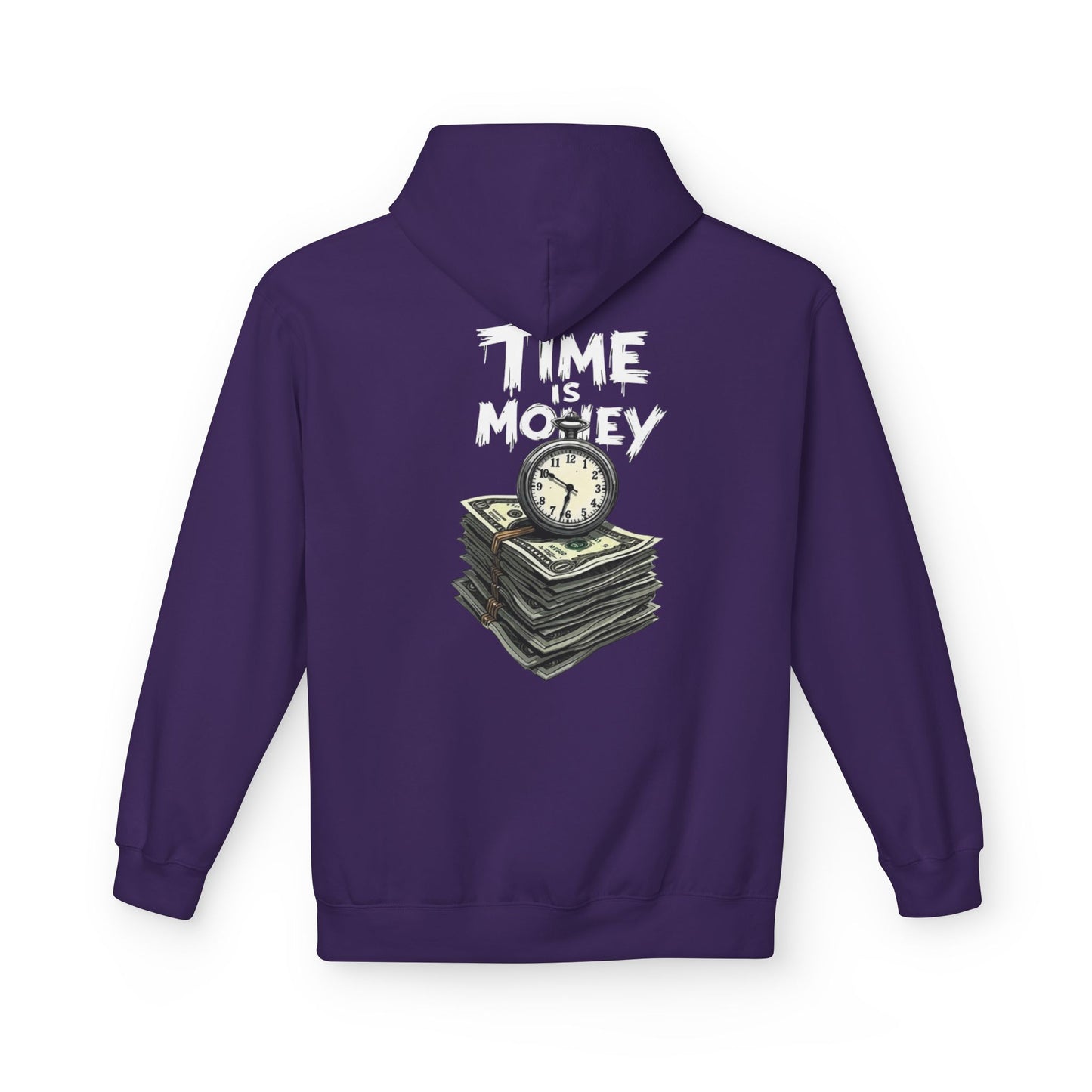Time Is Money Hoodie — Retro Clock & Cash Graphic Pullover