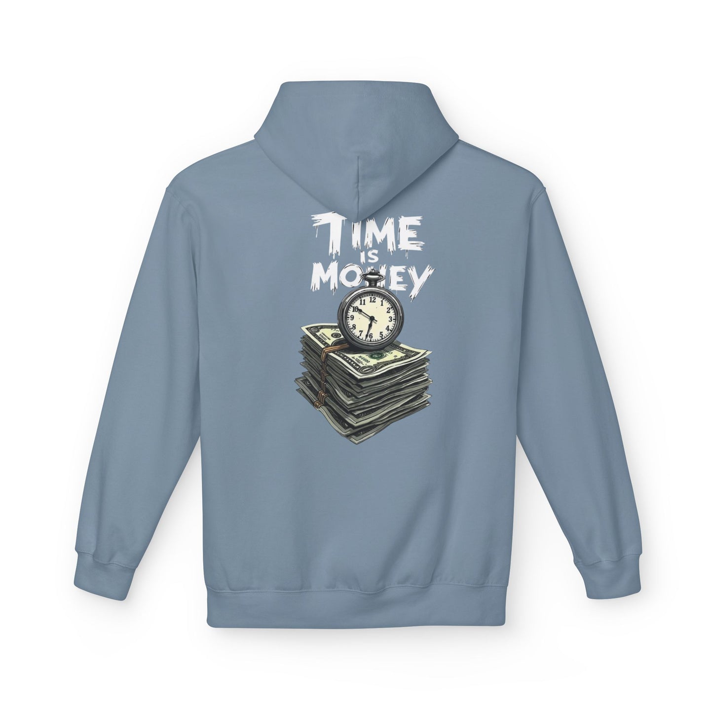 Time Is Money Hoodie — Retro Clock & Cash Graphic Pullover