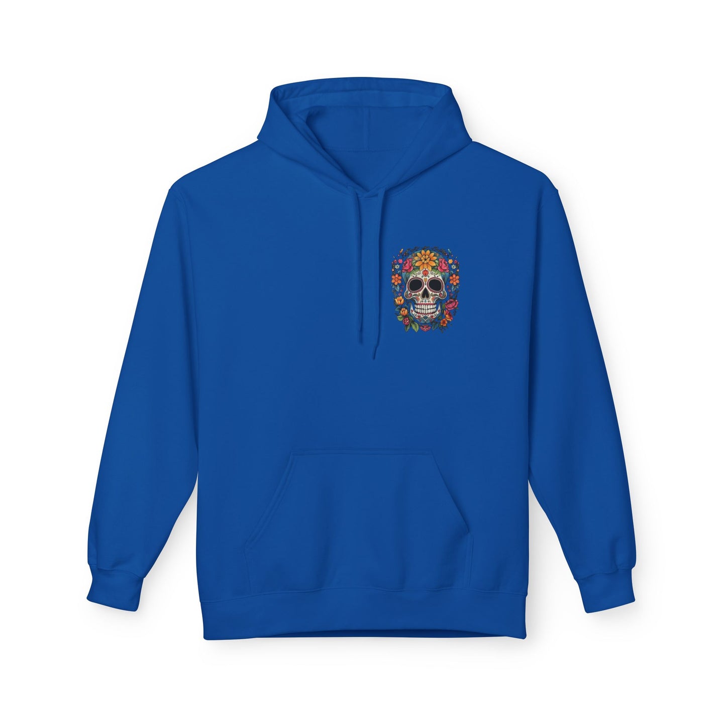 Sugar Skull Floral Hoodie — Day of the Dead Mexican Skull Pullover
