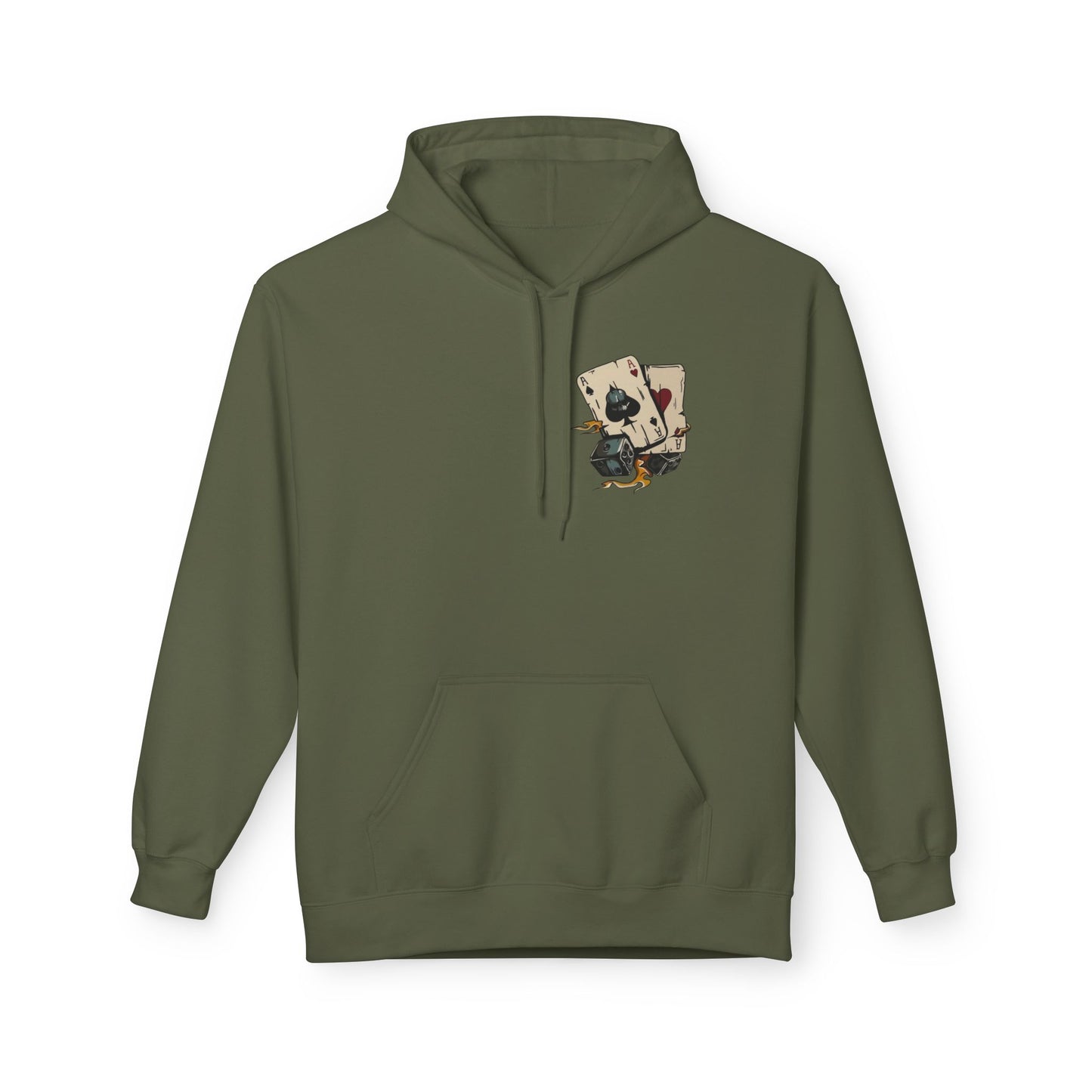 Ace of Spades Hoodie — Retro Tattoo Card & Dice Graphic Hoodie
