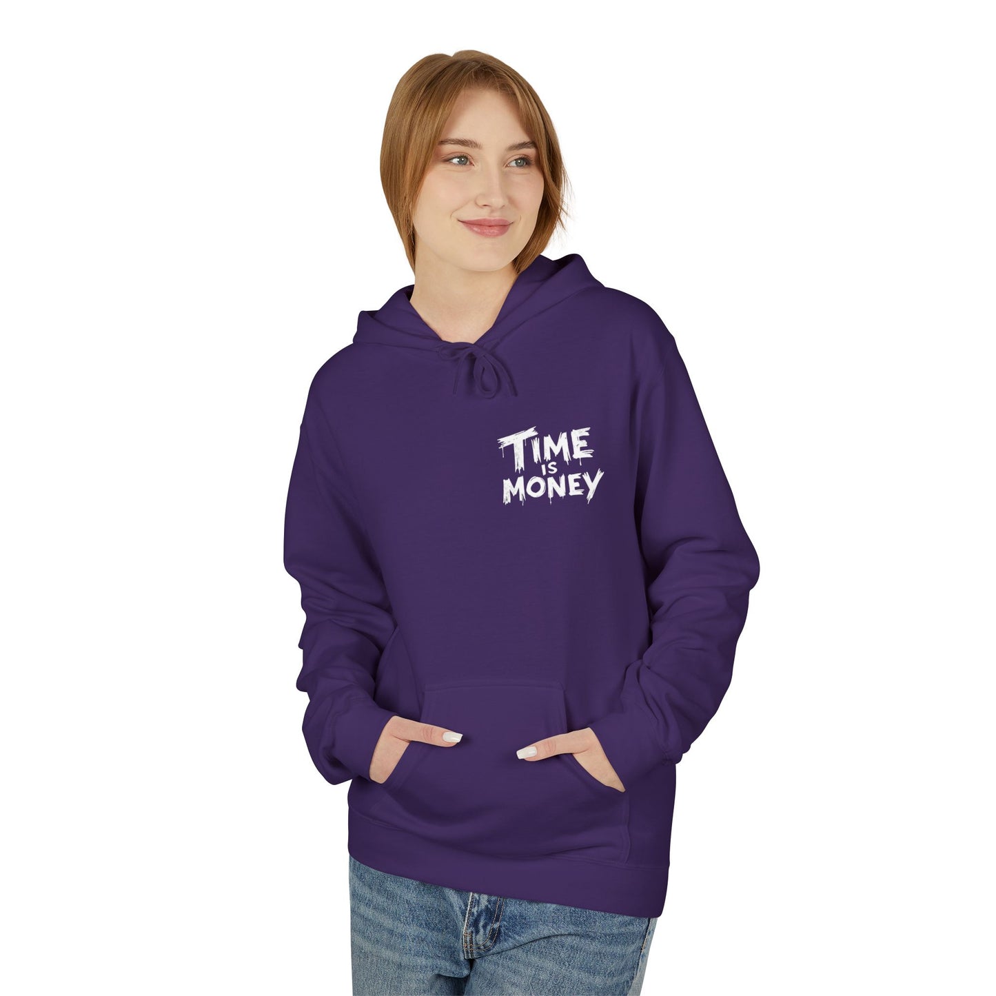Time Is Money Hoodie — Retro Clock & Cash Graphic Pullover