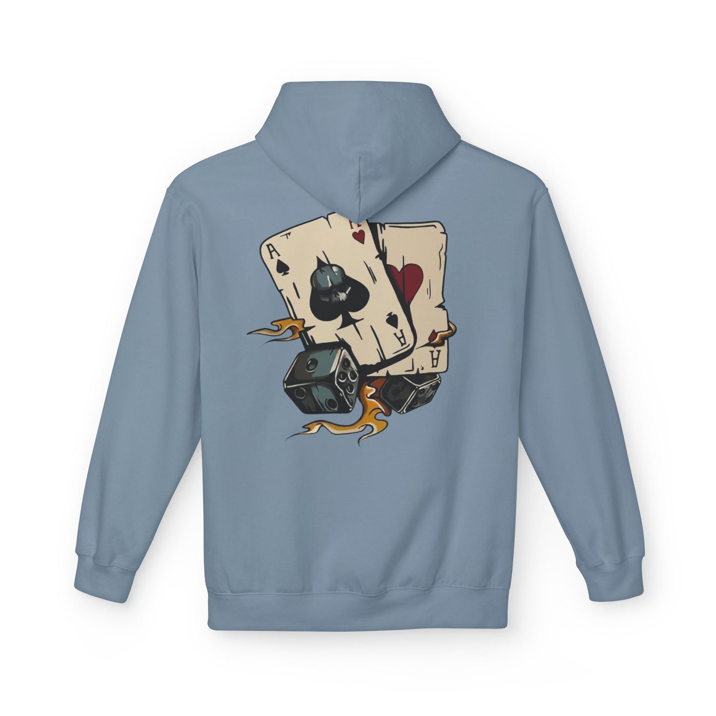 Ace of Spades Hoodie — Retro Tattoo Card & Dice Graphic Hoodie