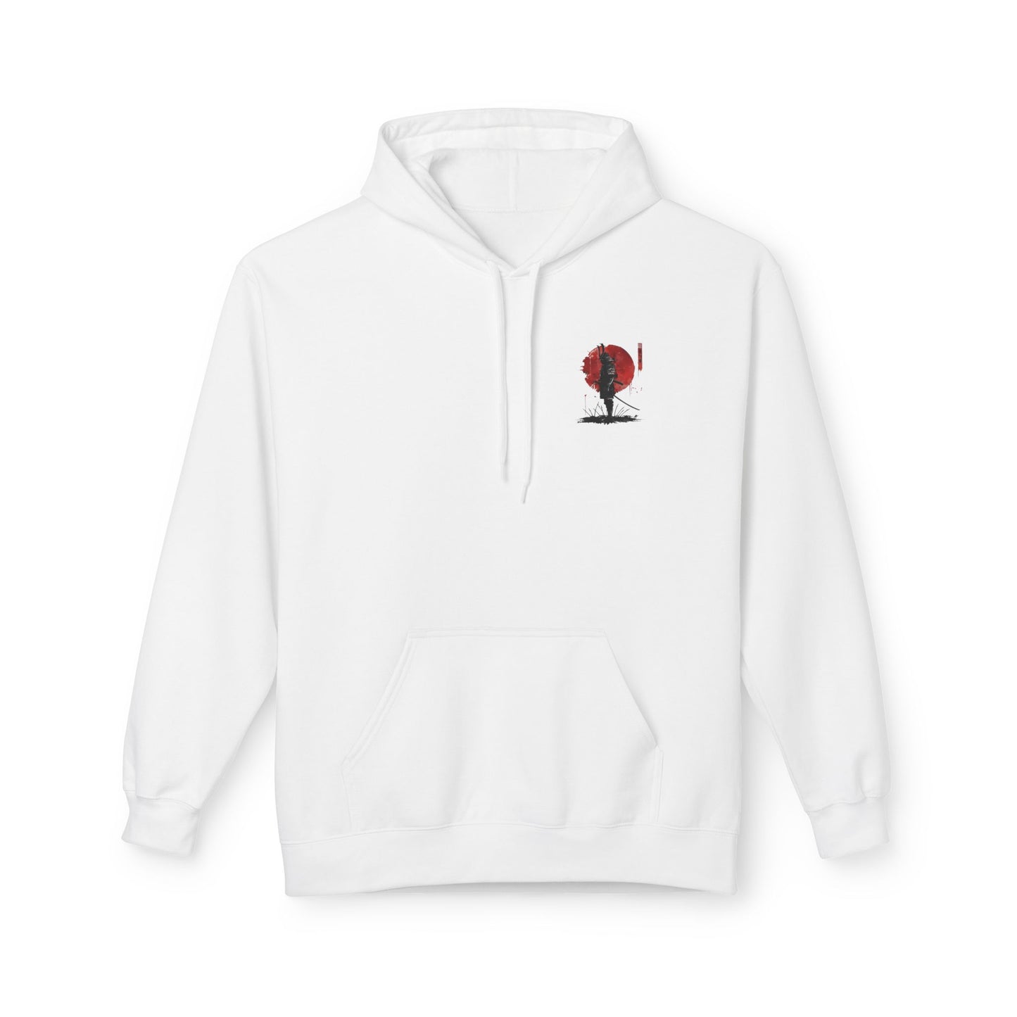 Samurai Silhouette Hoodie — Red Sun Japanese Warrior Graphic