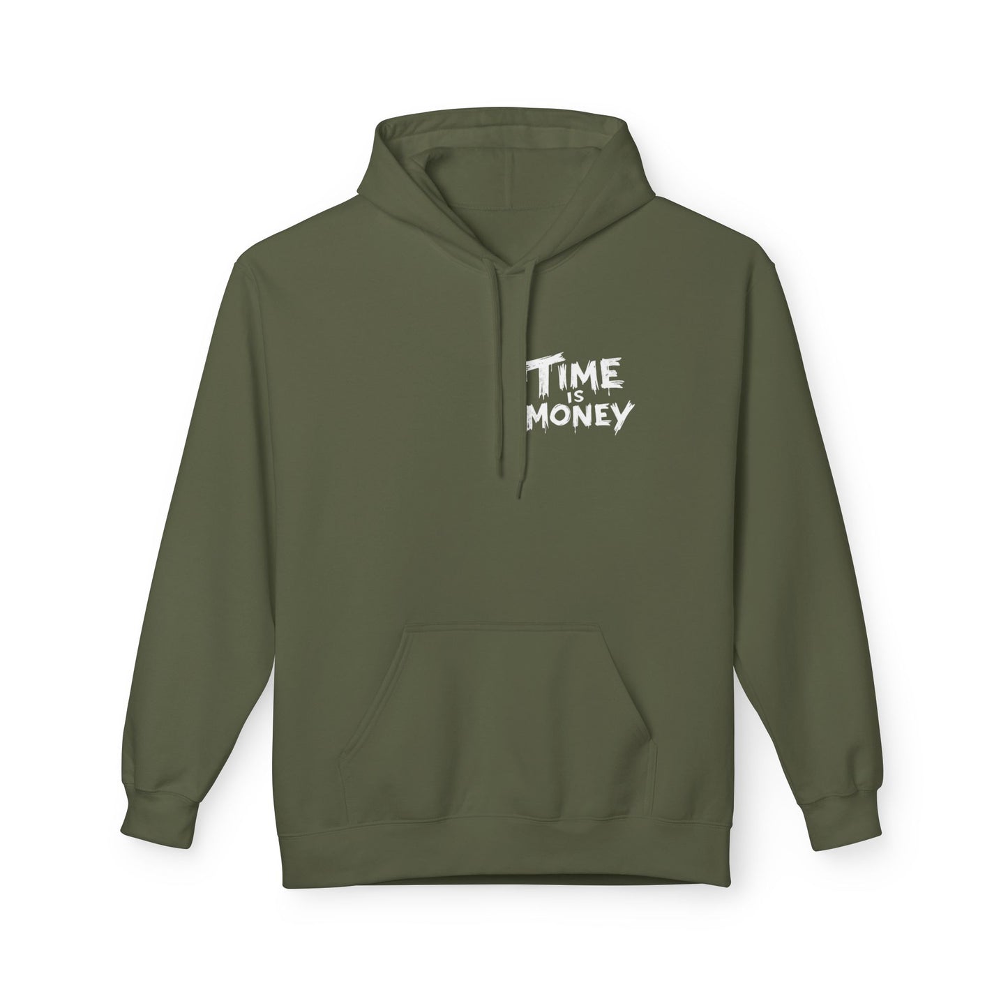 Time Is Money Hoodie — Retro Clock & Cash Graphic Pullover