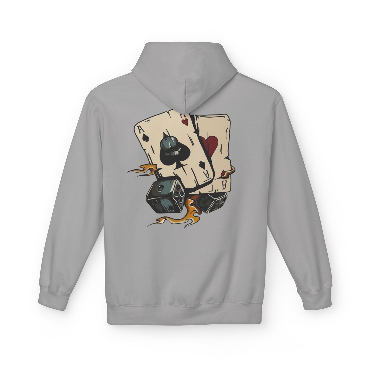 Ace of Spades Hoodie — Retro Tattoo Card & Dice Graphic Hoodie