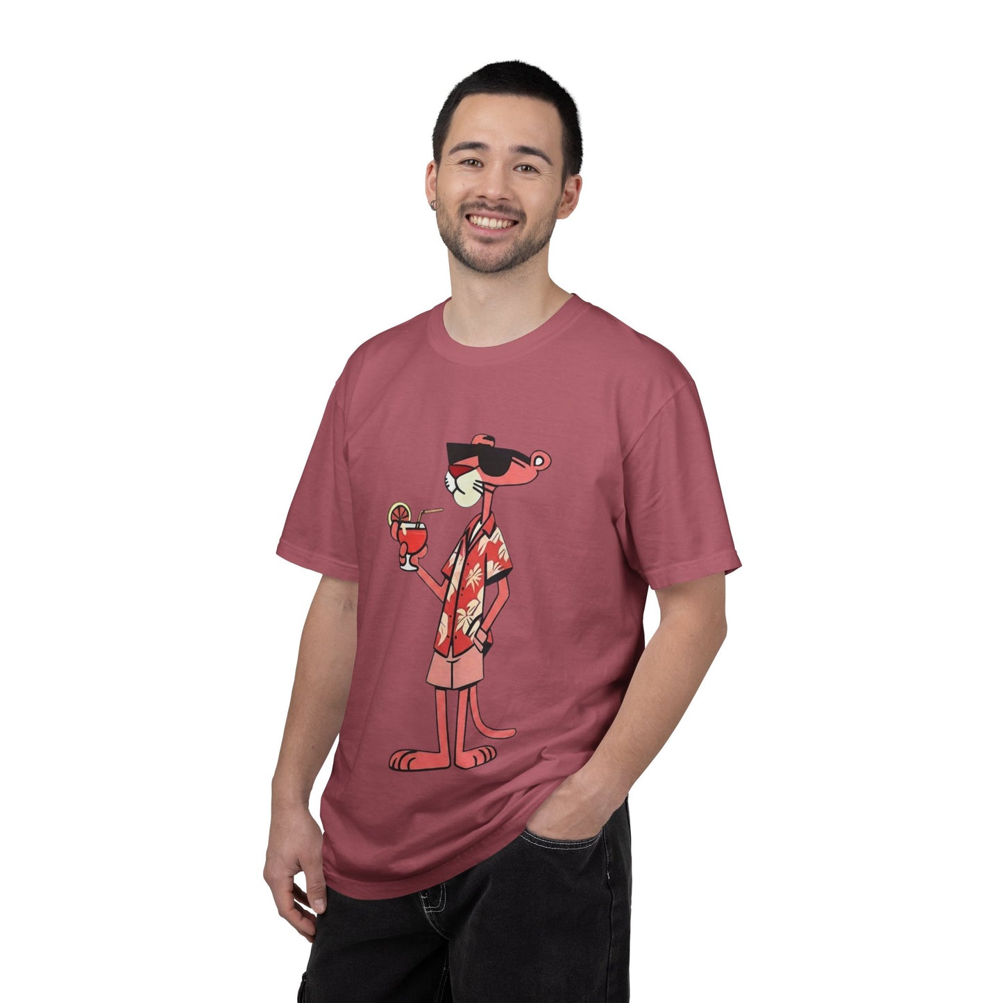 Pink Panther Hawaiian Tee — Tropical Vacation Graphic T-Shirt