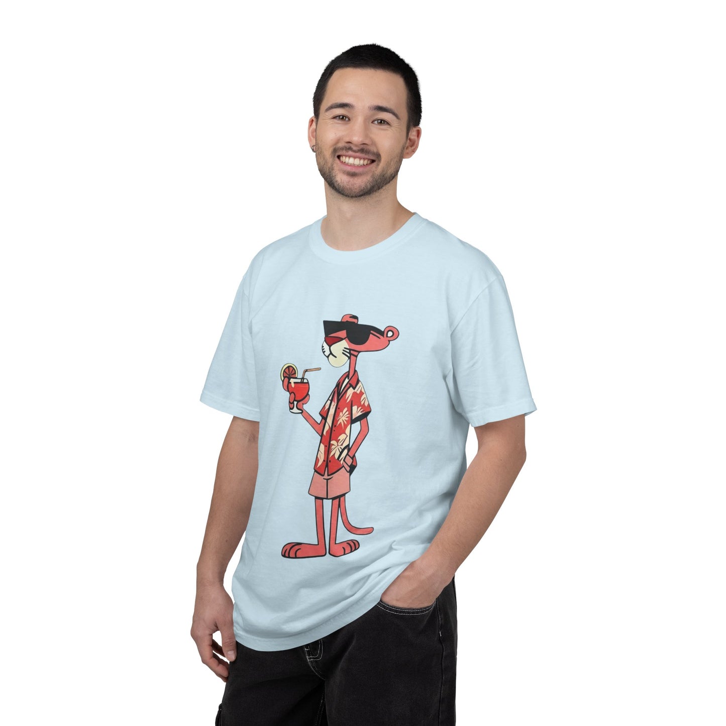 Pink Panther Hawaiian Tee — Tropical Vacation Graphic T-Shirt