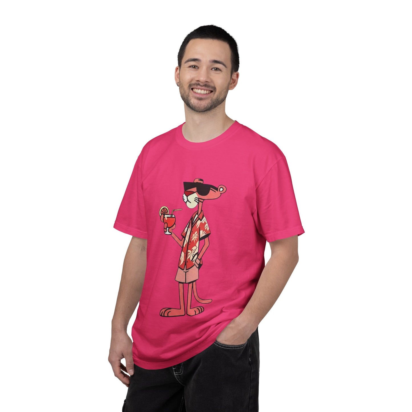 Pink Panther Hawaiian Tee — Tropical Vacation Graphic T-Shirt