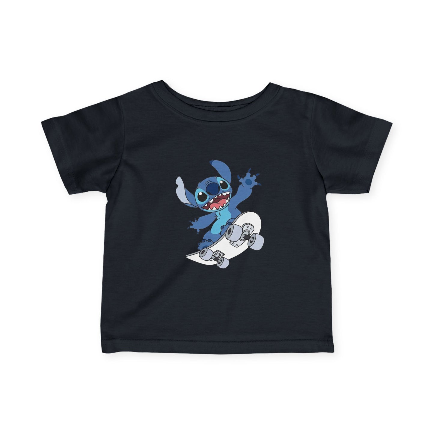 Infant Tee — Cute Blue Alien Skateboarding Baby Shirt