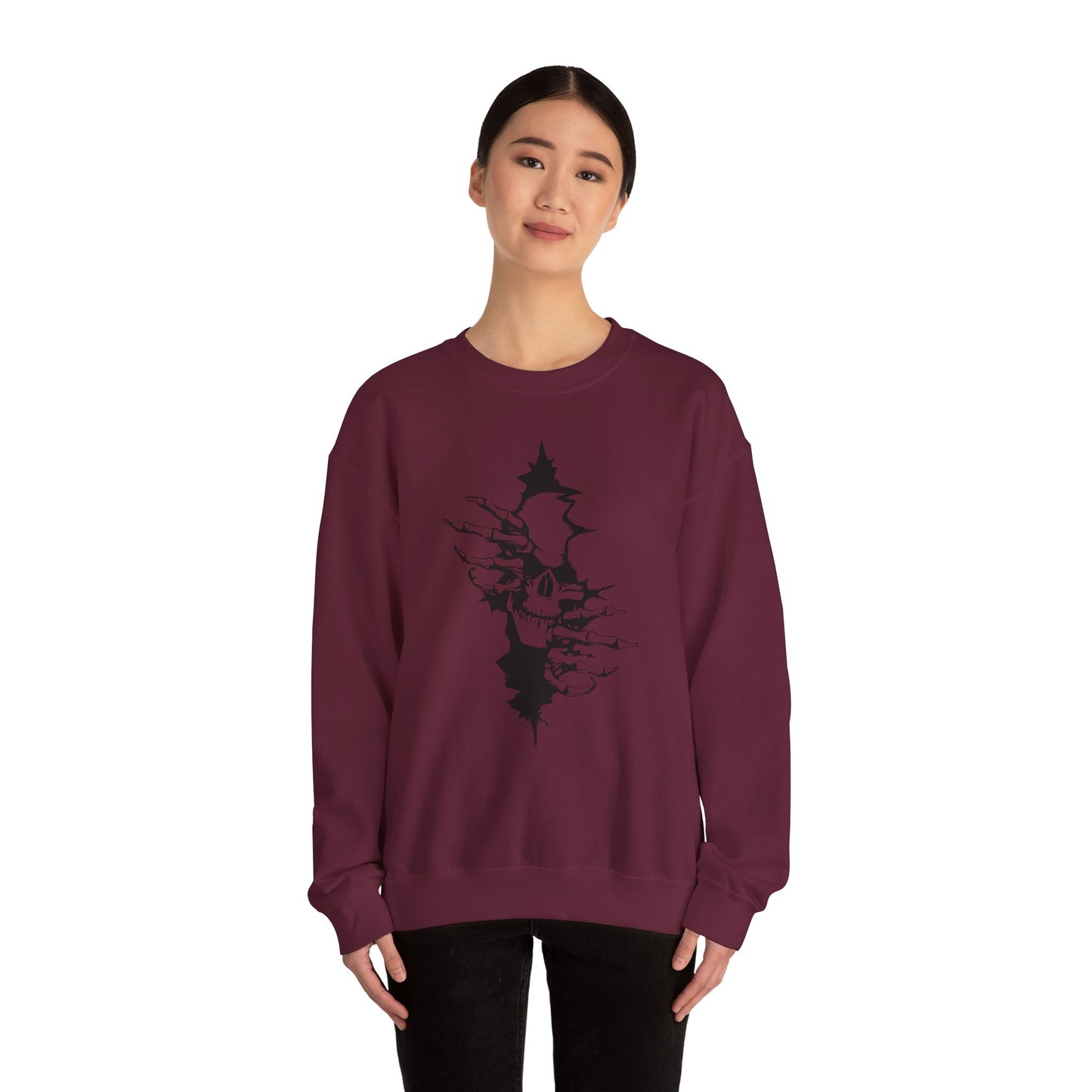 Skull Rip Crewneck Sweatshirt