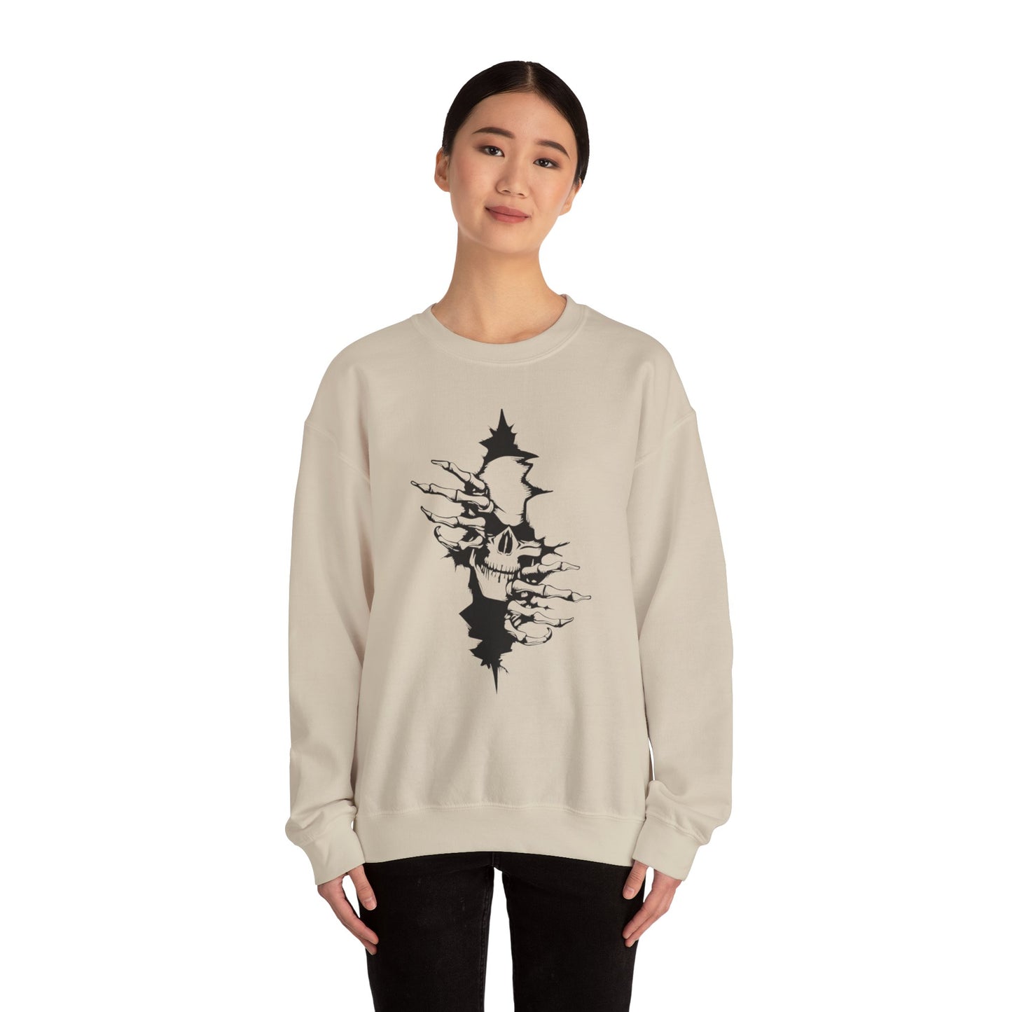 Skull Rip Crewneck Sweatshirt
