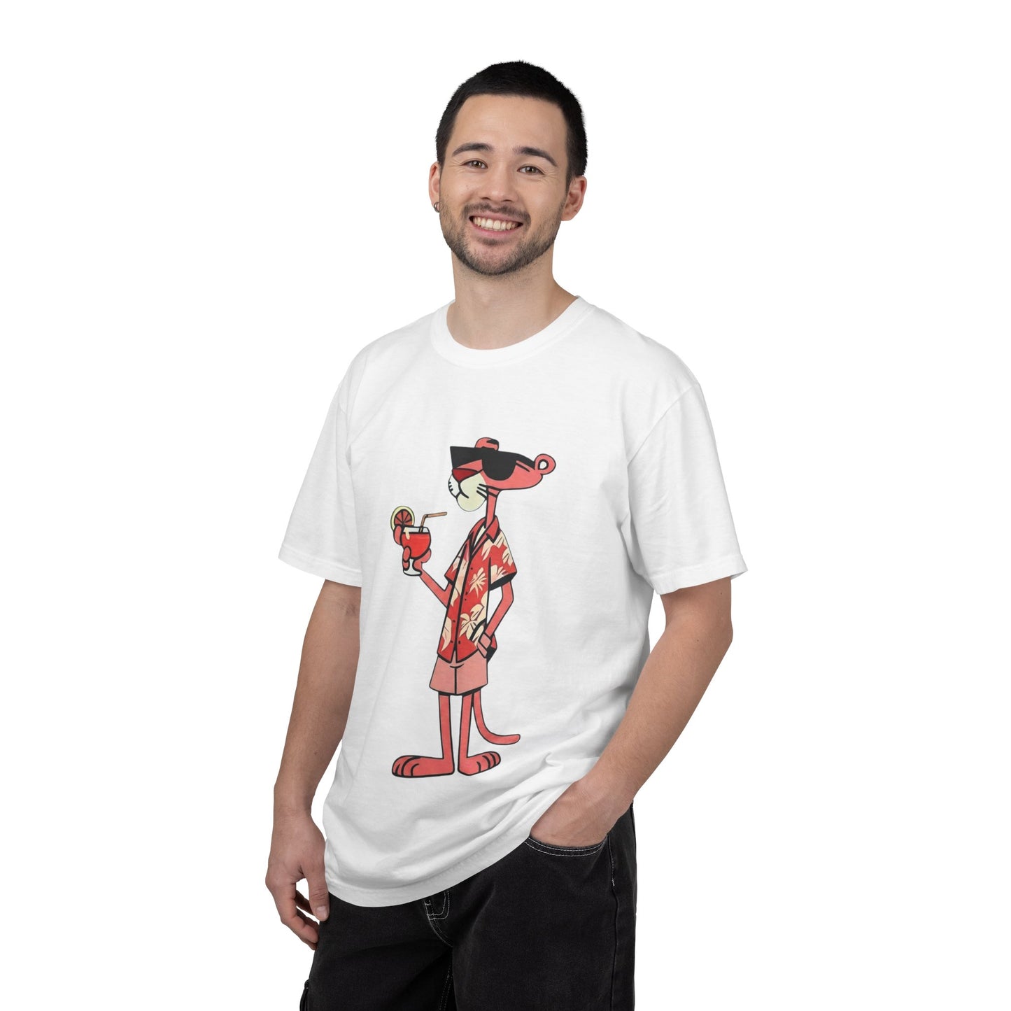 Pink Panther Hawaiian Tee — Tropical Vacation Graphic T-Shirt