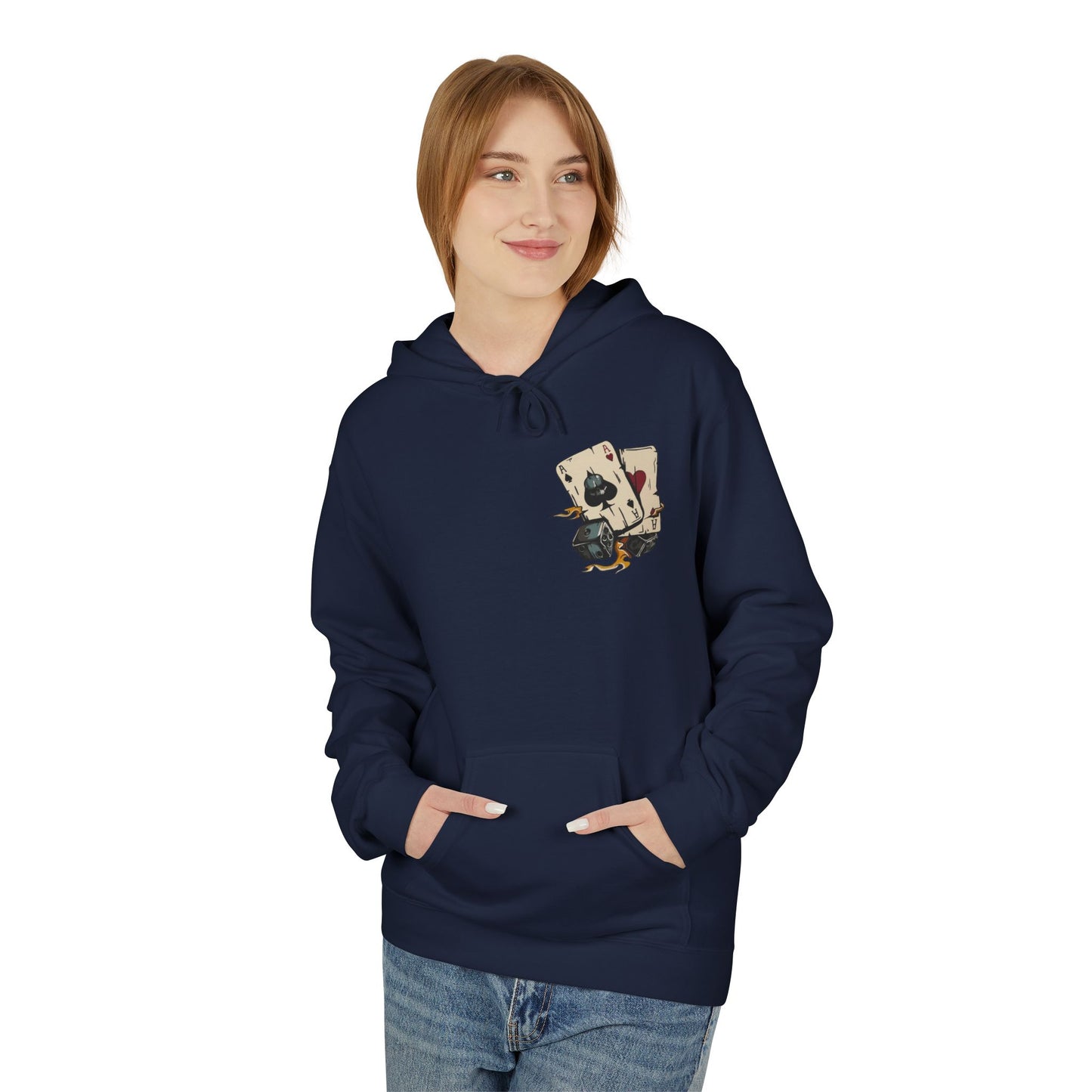 Ace of Spades Hoodie — Retro Tattoo Card & Dice Graphic Hoodie