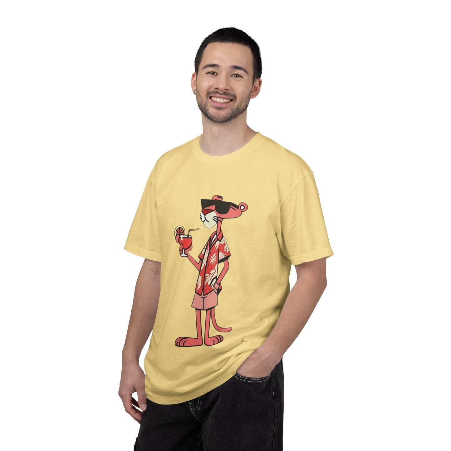 Pink Panther Hawaiian Tee — Tropical Vacation Graphic T-Shirt