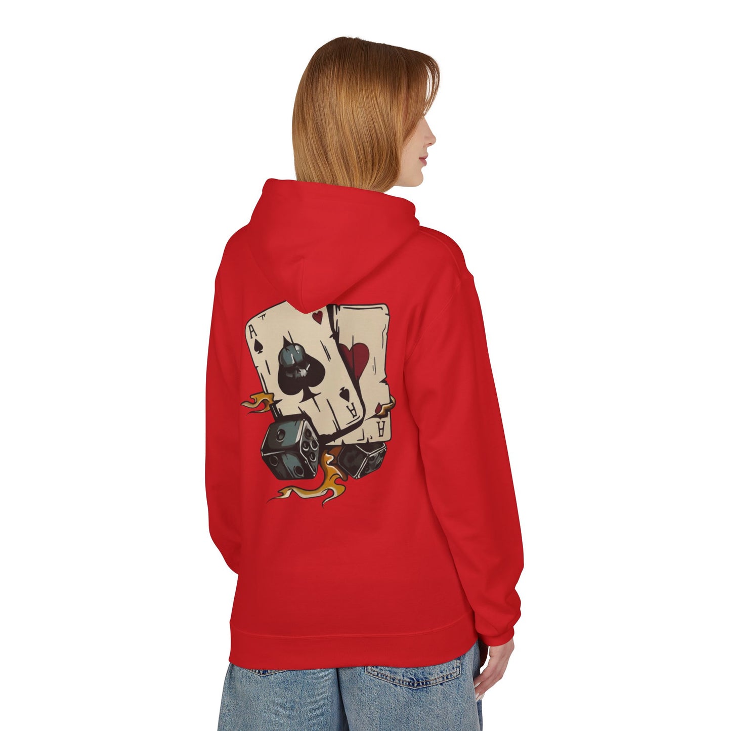 Ace of Spades Hoodie — Retro Tattoo Card & Dice Graphic Hoodie