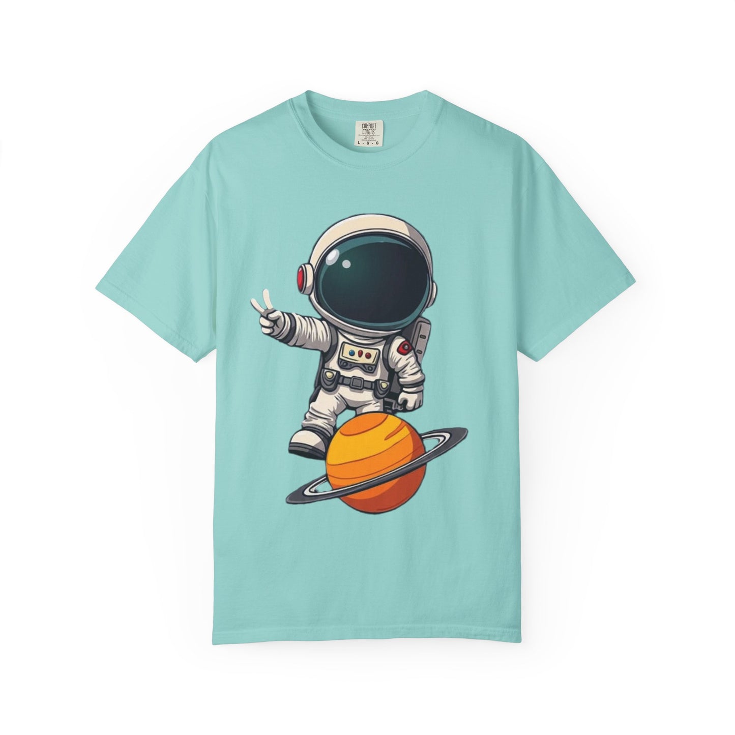 Astronaut on Saturn T-Shirt — Cute Space Explorer Graphic Tee
