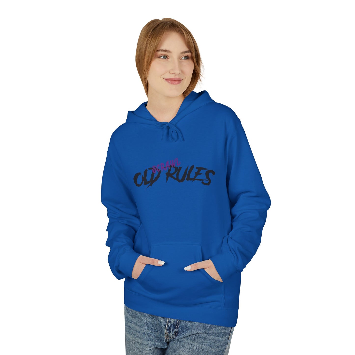 Bad Rules Teddy Hoodie — Edgy Grunge Purple Bear Graphic Hoodie
