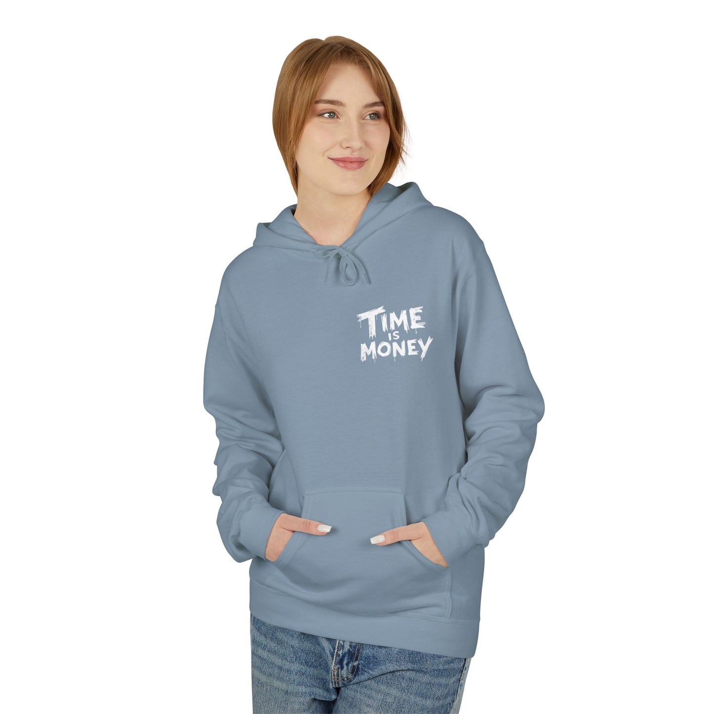 Time Is Money Hoodie — Retro Clock & Cash Graphic Pullover