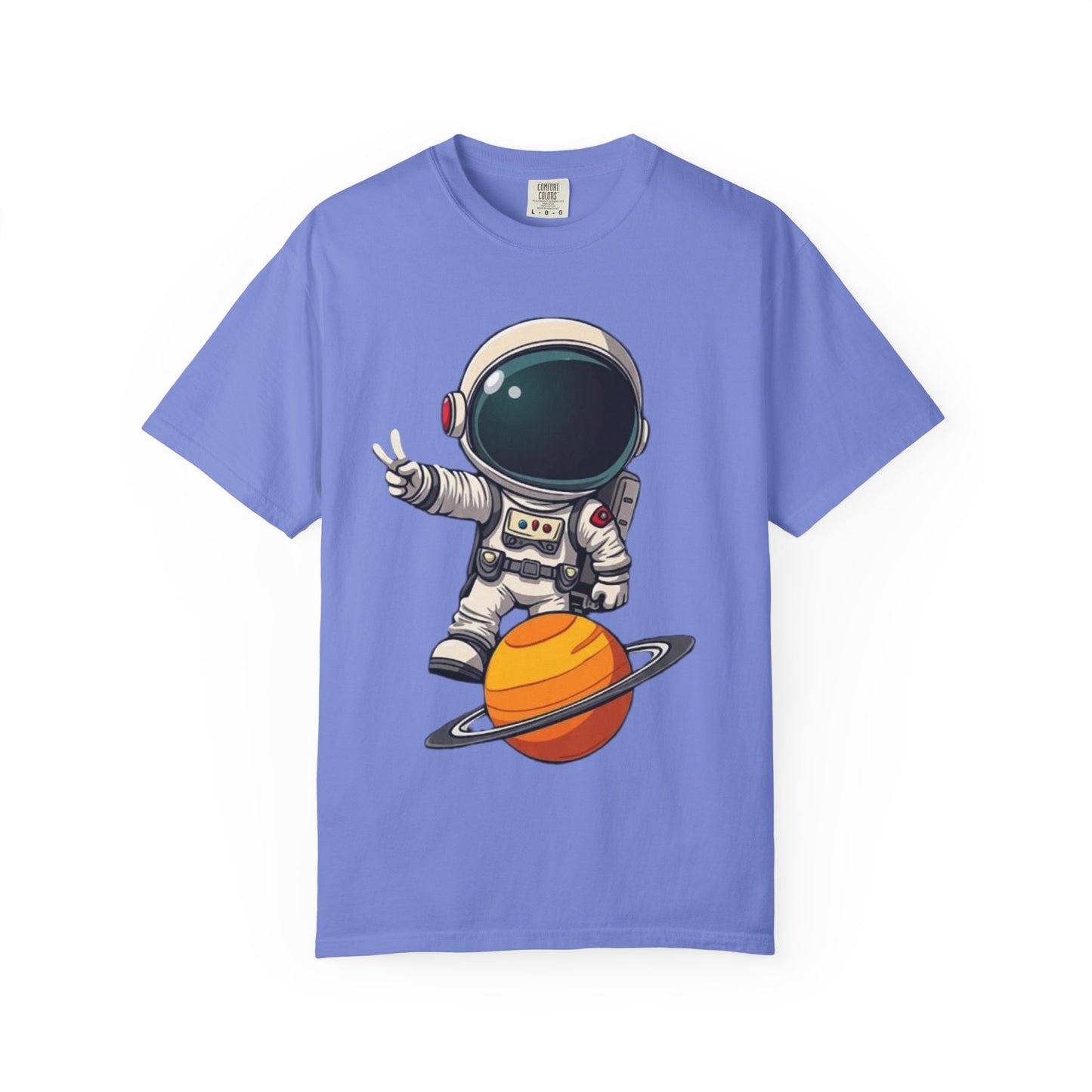 Astronaut on Saturn T-Shirt — Cute Space Explorer Graphic Tee
