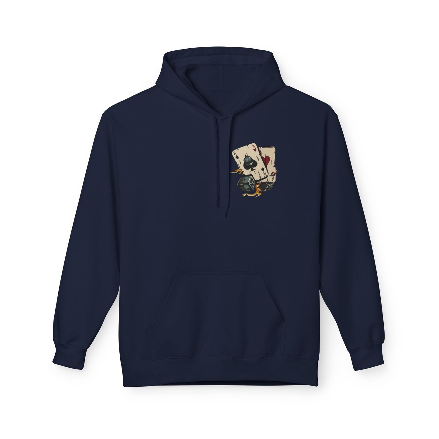 Ace of Spades Hoodie — Retro Tattoo Card & Dice Graphic Hoodie