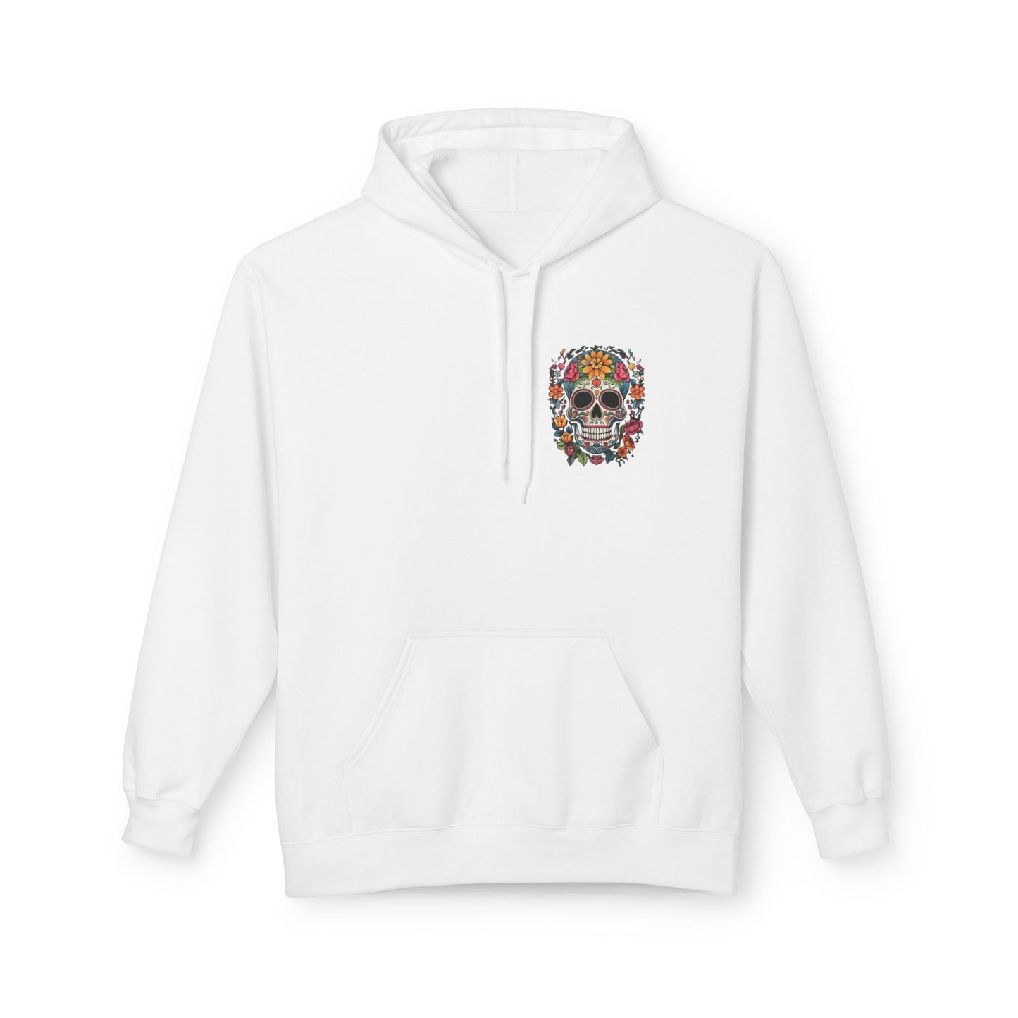 Sugar Skull Floral Hoodie — Day of the Dead Mexican Skull Pullover