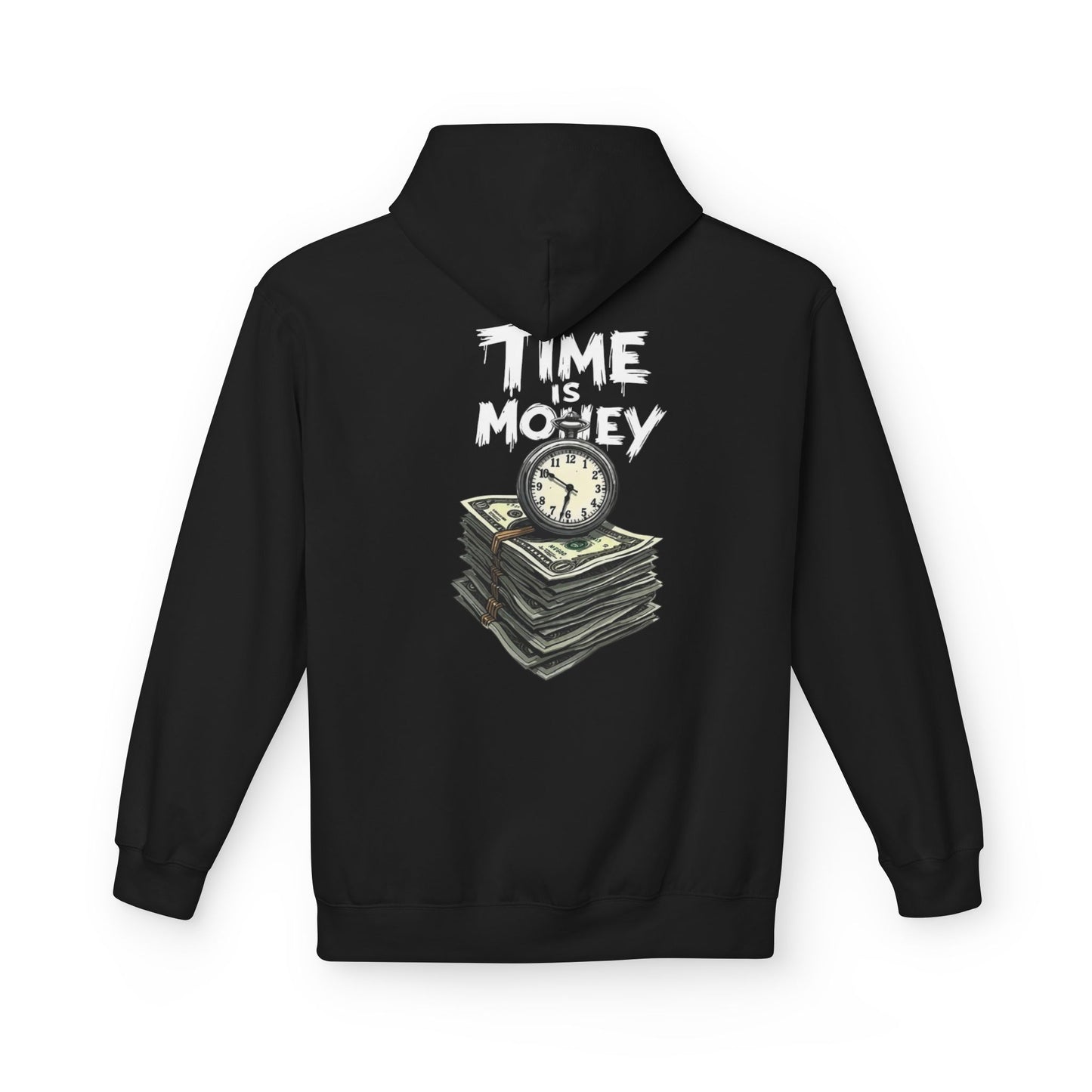 Time Is Money Hoodie — Retro Clock & Cash Graphic Pullover