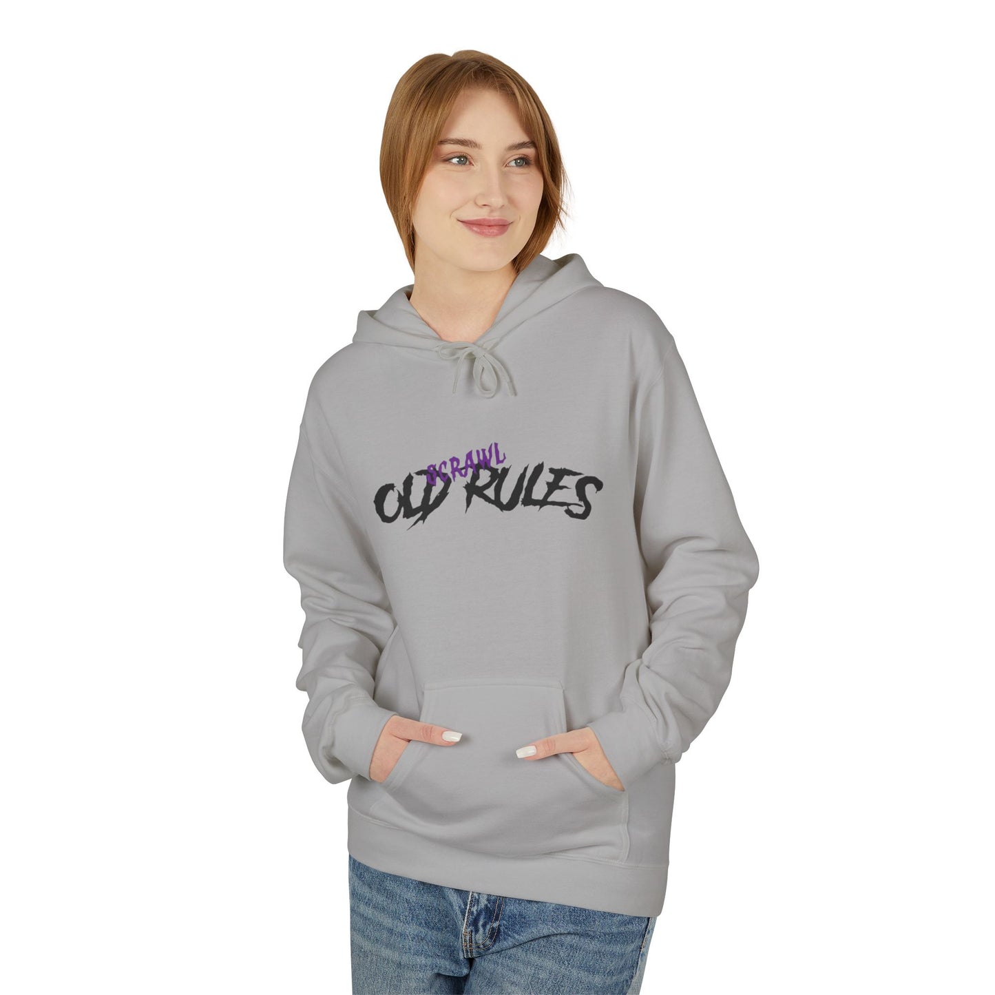 Bad Rules Teddy Hoodie — Edgy Grunge Purple Bear Graphic Hoodie