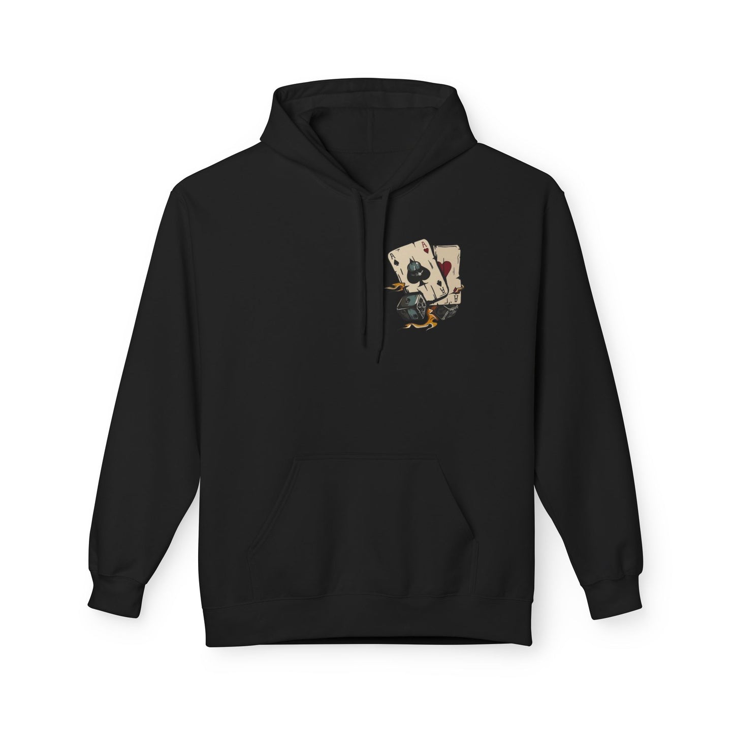 Ace of Spades Hoodie — Retro Tattoo Card & Dice Graphic Hoodie