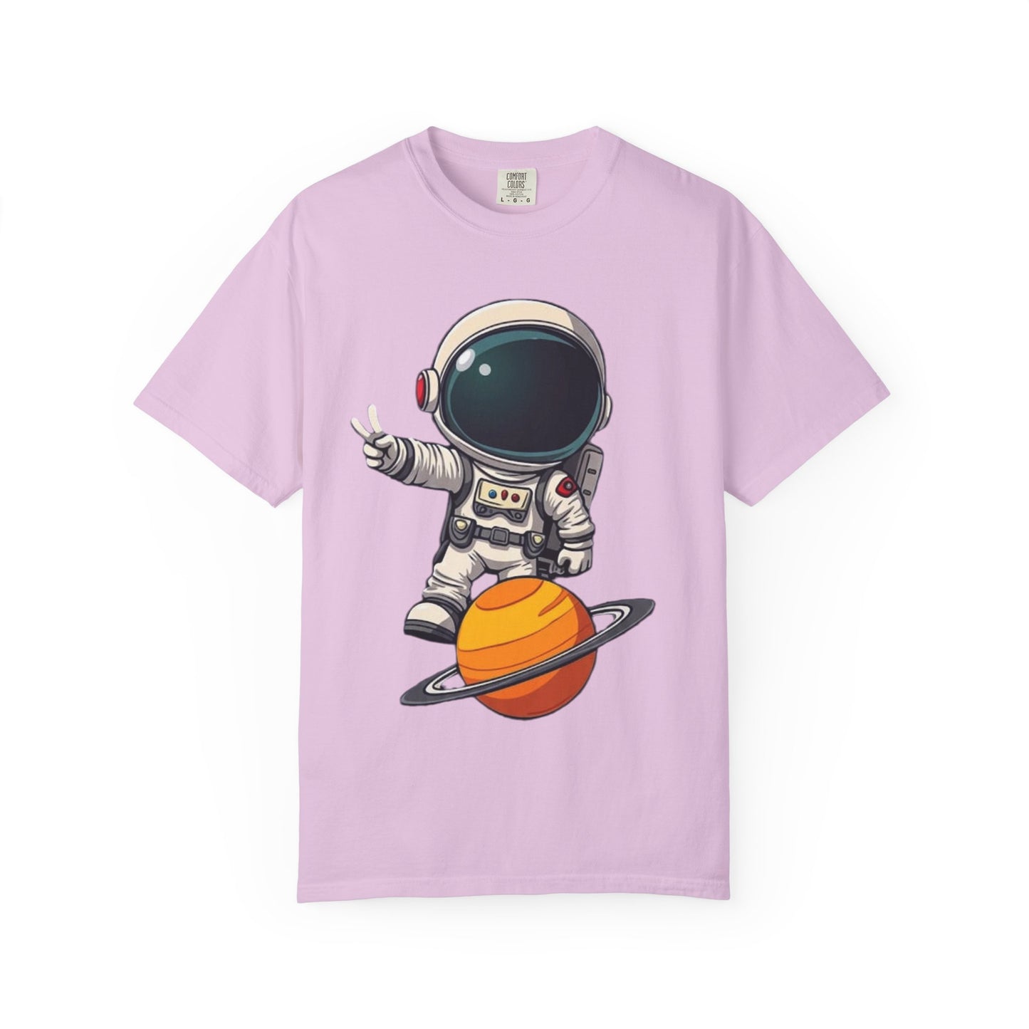 Astronaut on Saturn T-Shirt — Cute Space Explorer Graphic Tee