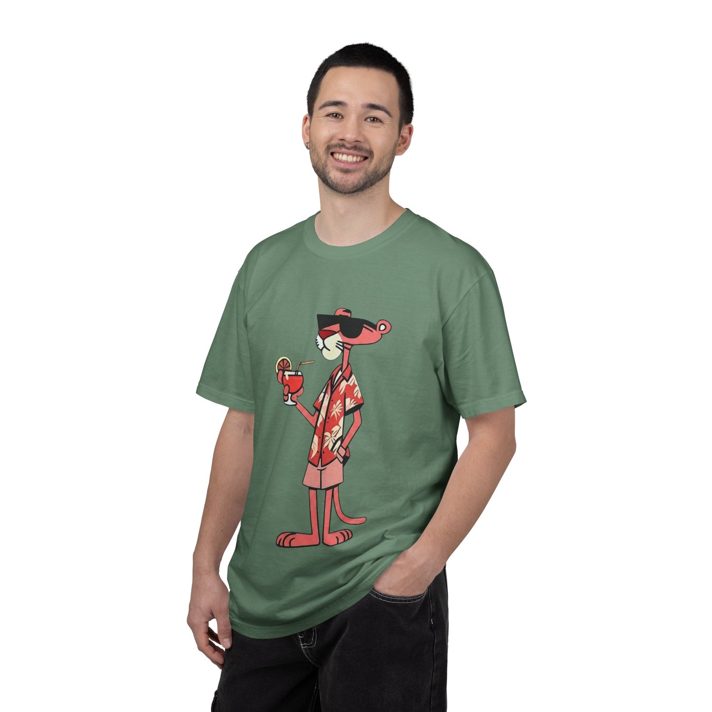 Pink Panther Hawaiian Tee — Tropical Vacation Graphic T-Shirt