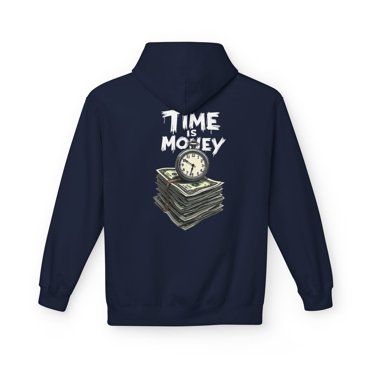 Time Is Money Hoodie — Retro Clock & Cash Graphic Pullover
