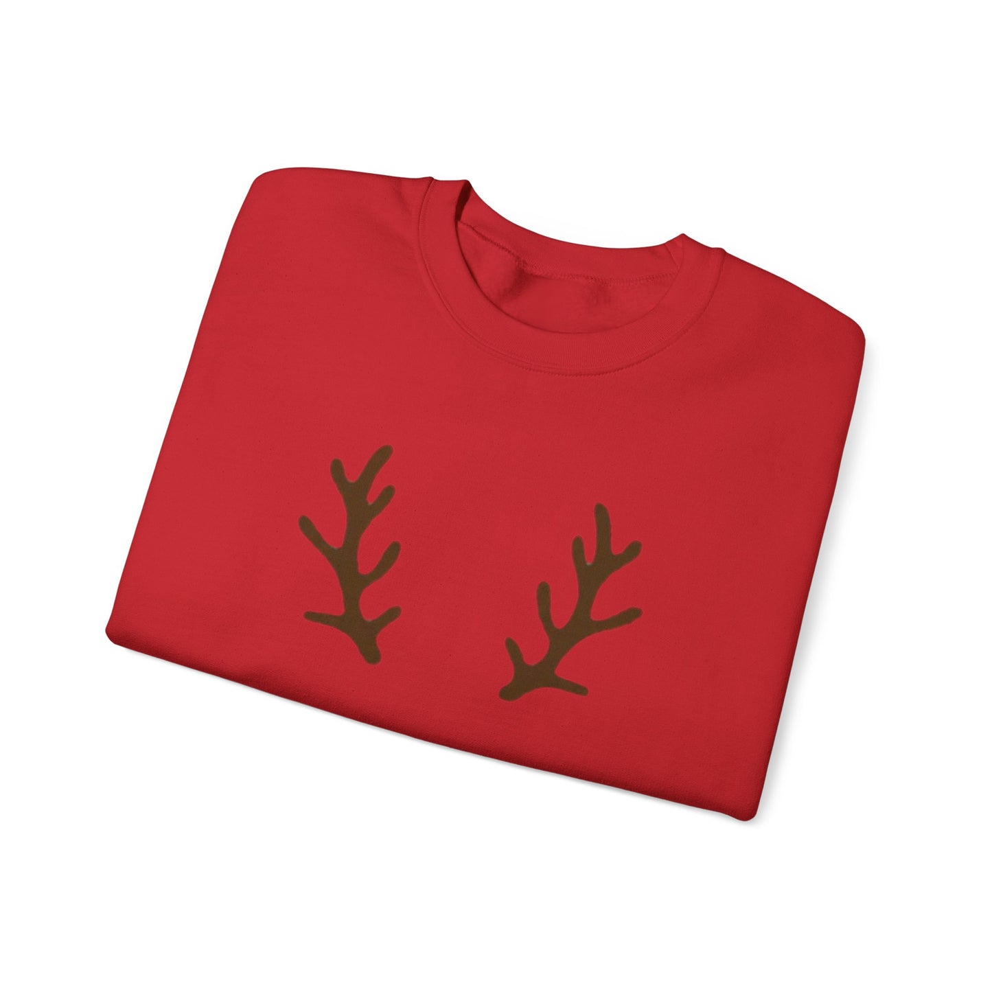 Reindeer Face Crewneck Sweatshirt – Minimal Christmas Holiday Sweater