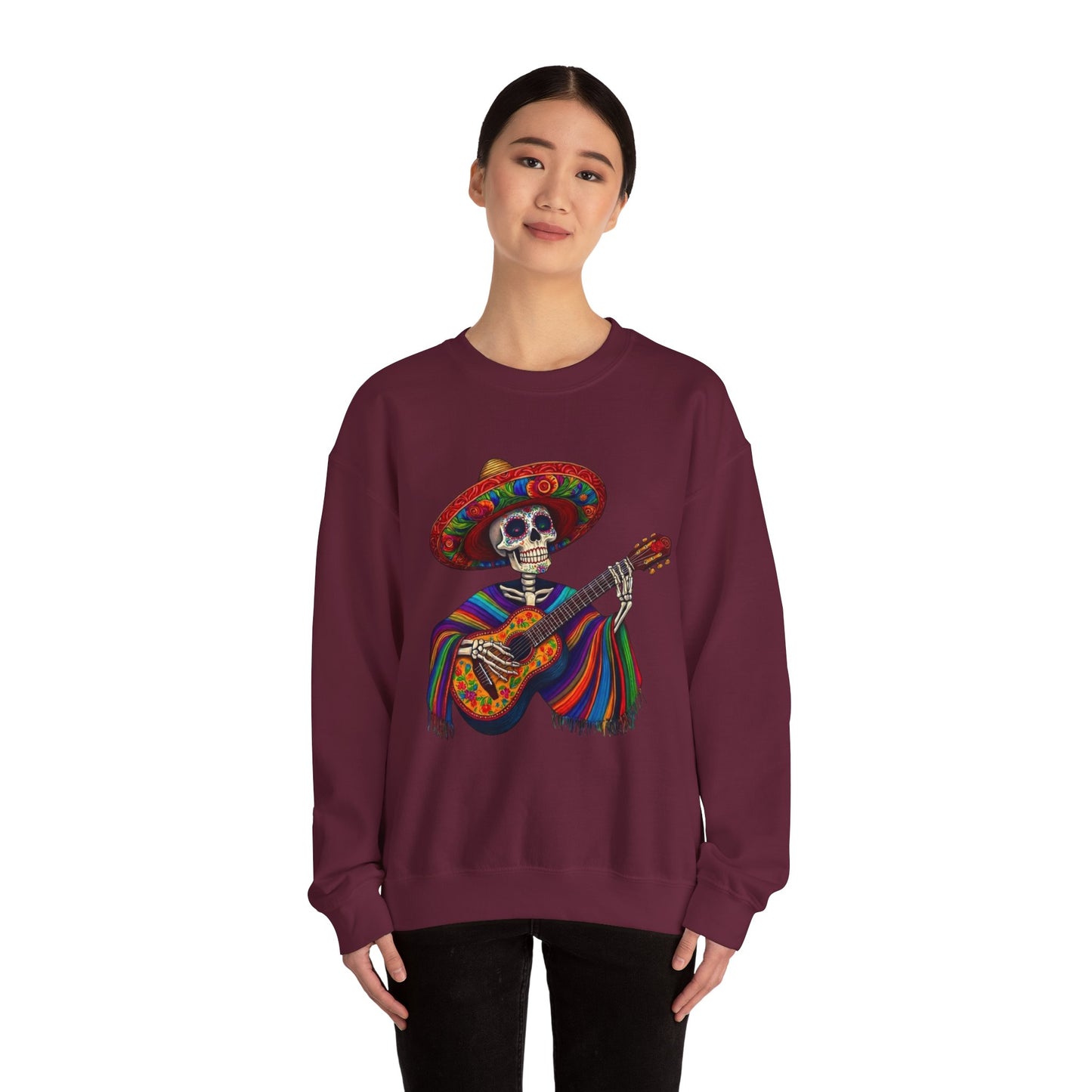 Day of the Dead Skeleton Guitar Sweatshirt