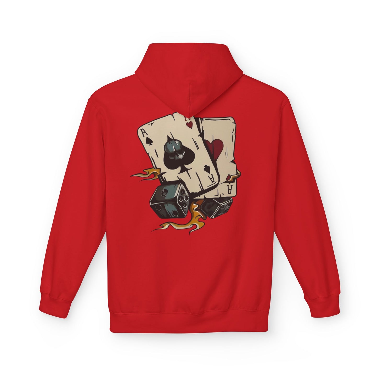 Ace of Spades Hoodie — Retro Tattoo Card & Dice Graphic Hoodie