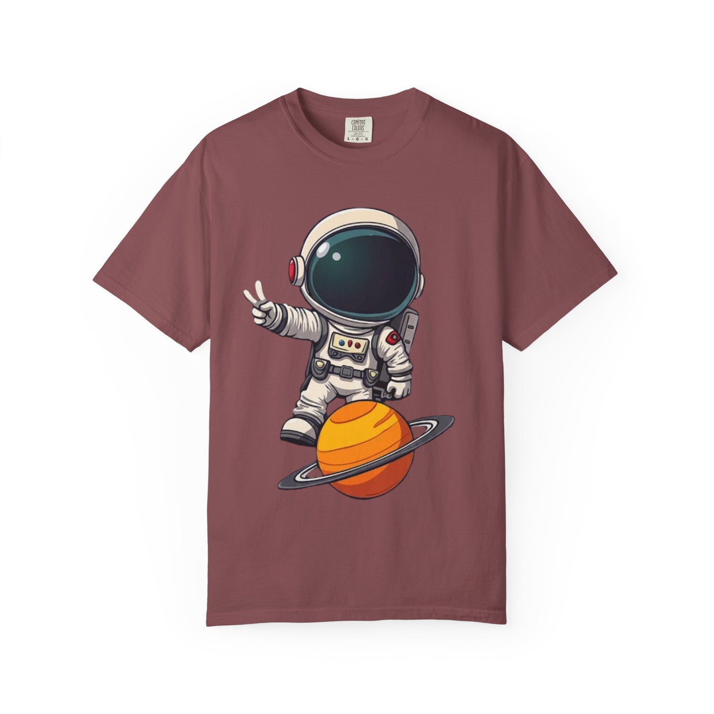 Astronaut on Saturn T-Shirt — Cute Space Explorer Graphic Tee