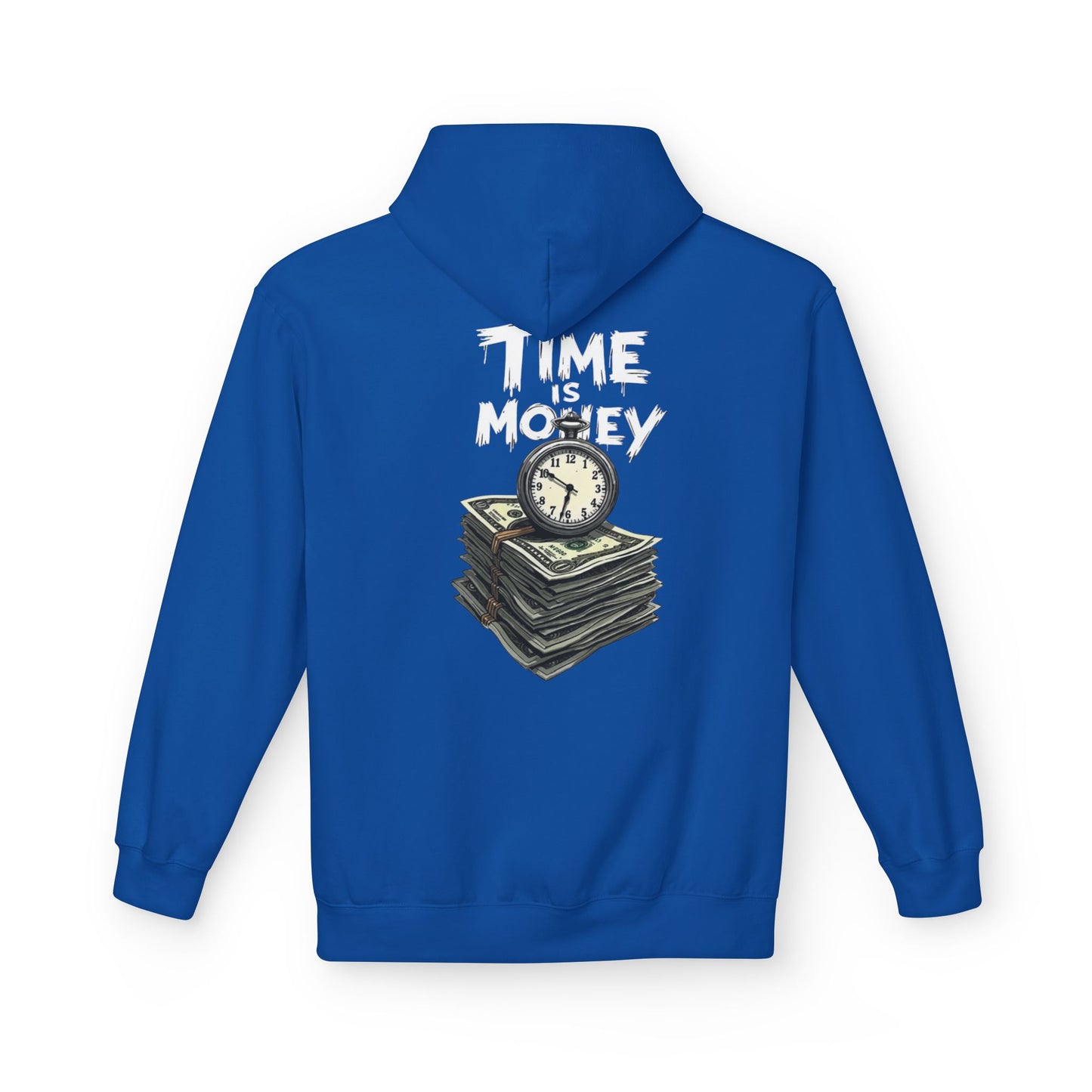 Time Is Money Hoodie — Retro Clock & Cash Graphic Pullover