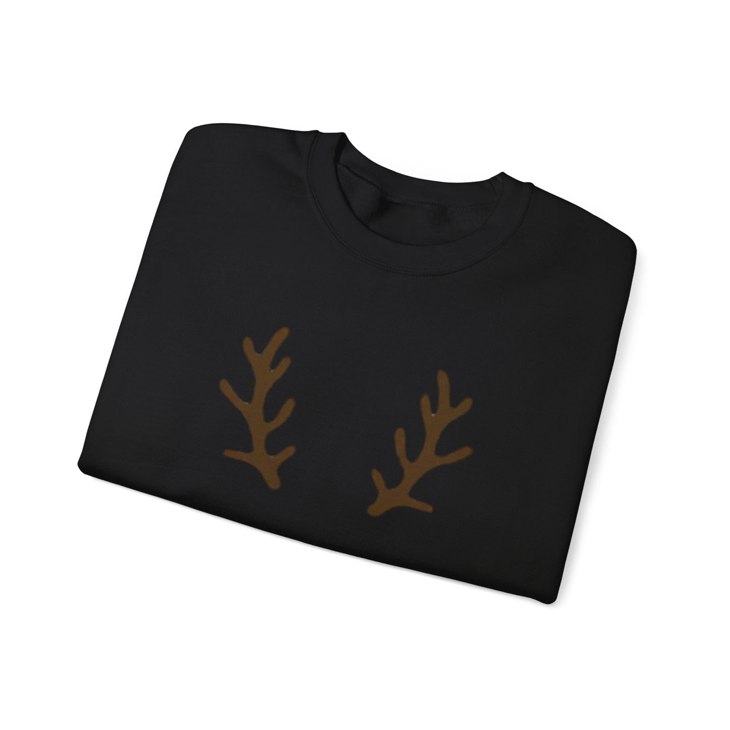 Reindeer Face Crewneck Sweatshirt – Minimal Christmas Holiday Sweater